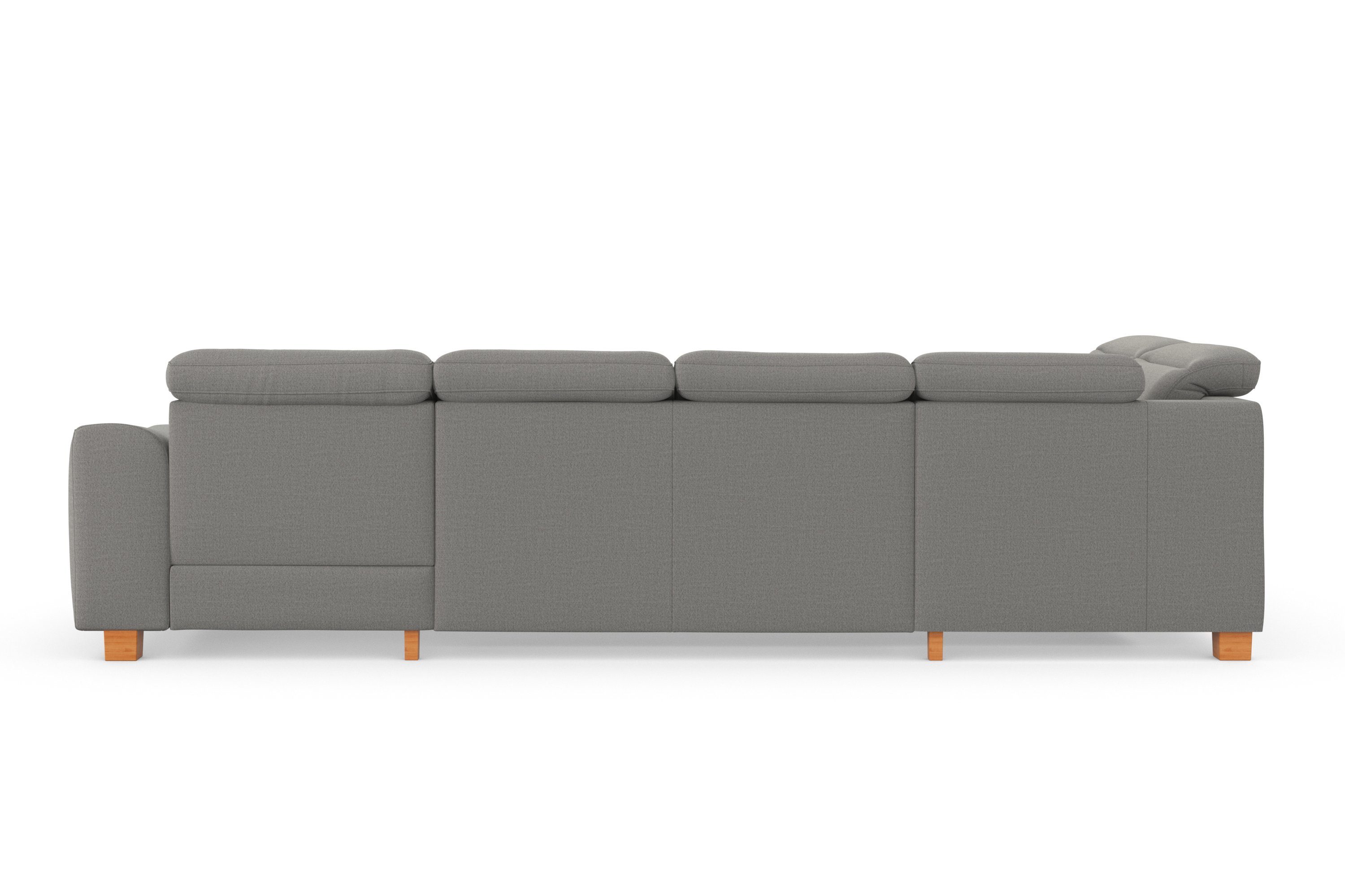 sit&more Zithoek Dundee U-vorm met binnenvering en massief houten poten, naar keuze met verstelbare hoofdsteun