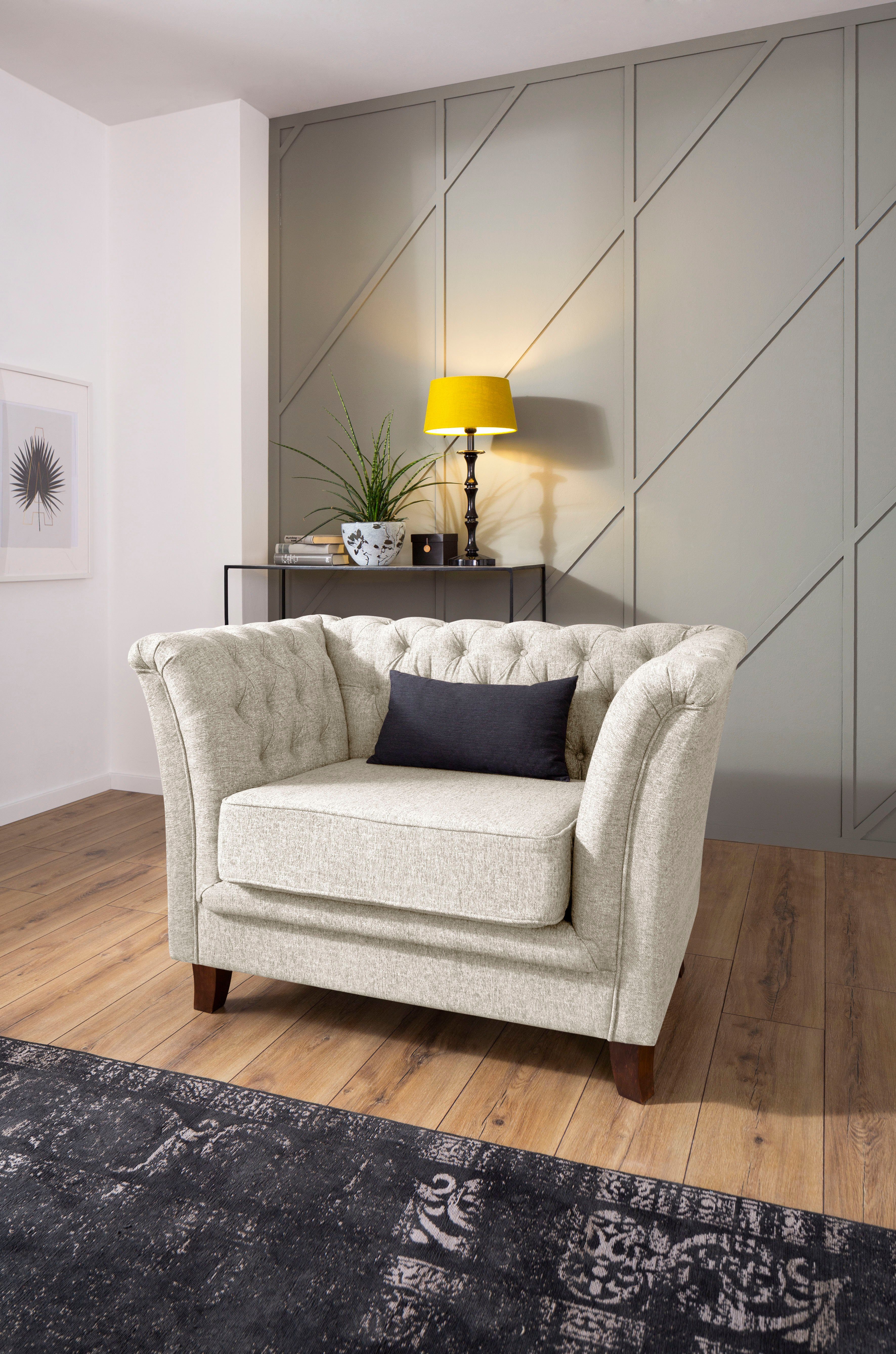 Home affaire Chesterfield-fauteuil DOVER past bij de dover-serie met luxueuze capitonnage en los kus