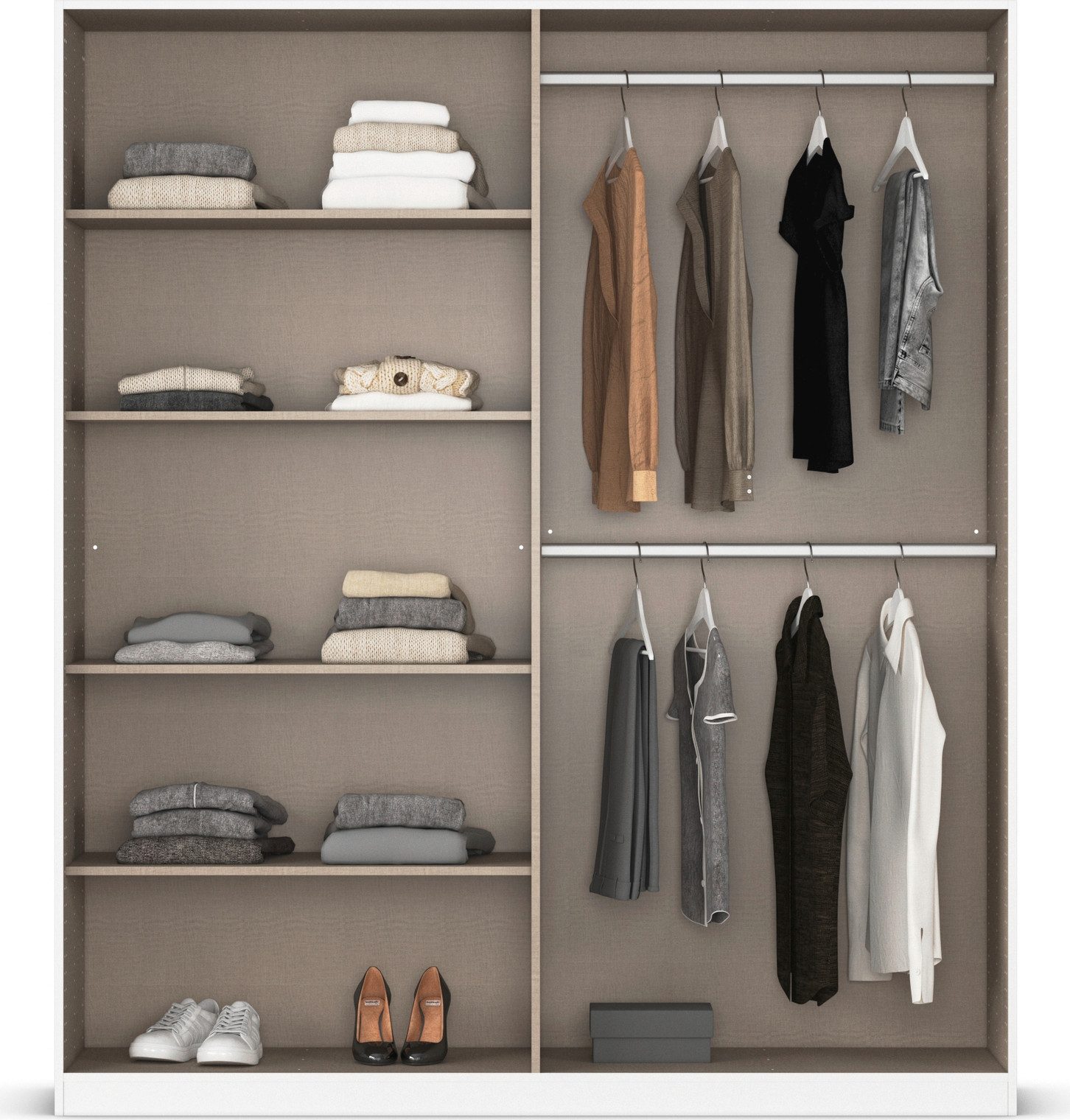 rauch Draaideurkast Kleiderschrank Schrank Garderobe AGORDO TOPSELLER Schlafzimmer doordachte binnenuitrusting, in 6 breedtes en 2 hoogtes made in germany