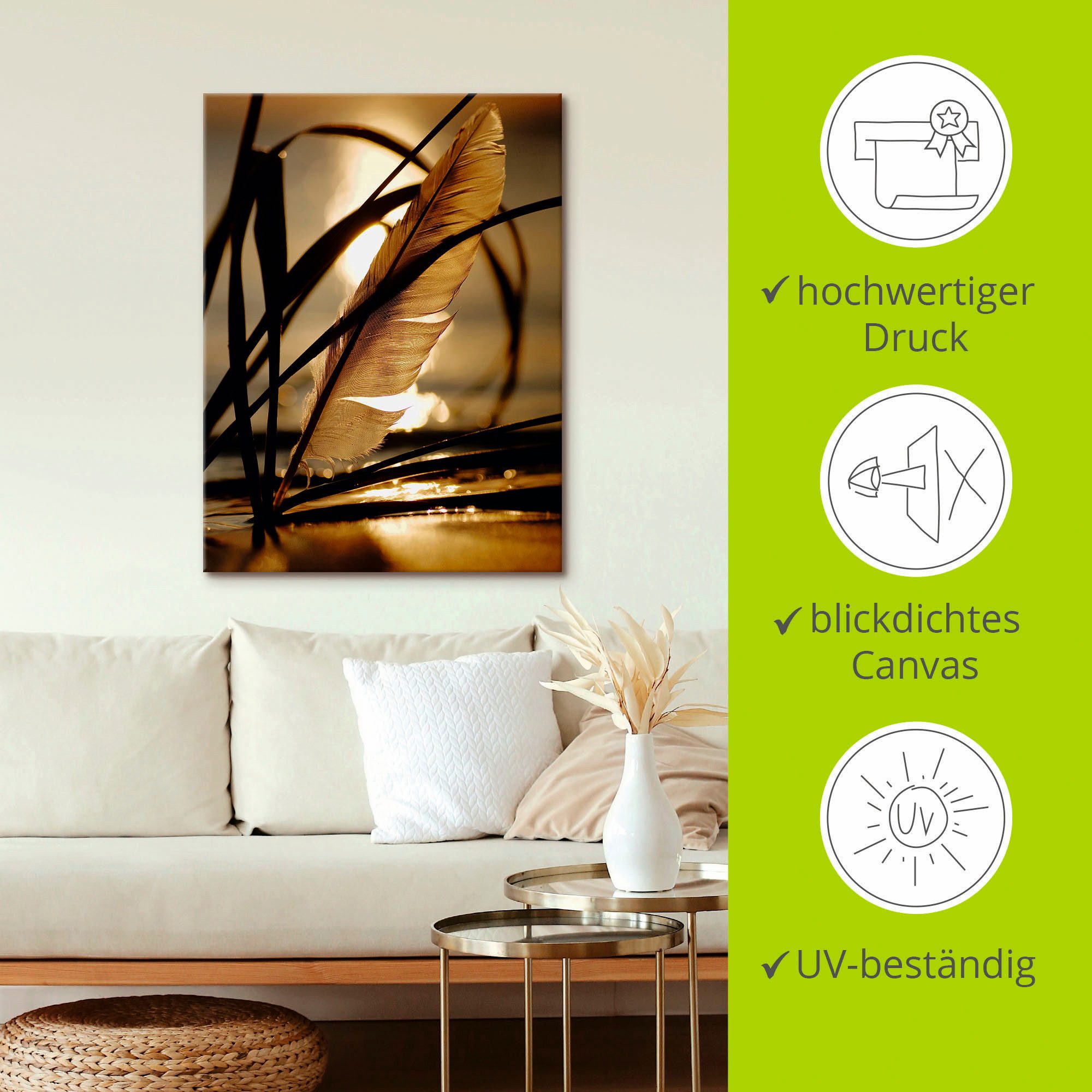 Artland Artprint Veer in het avondlicht als artprint op linnen, poster, muursticker in verschillende maten