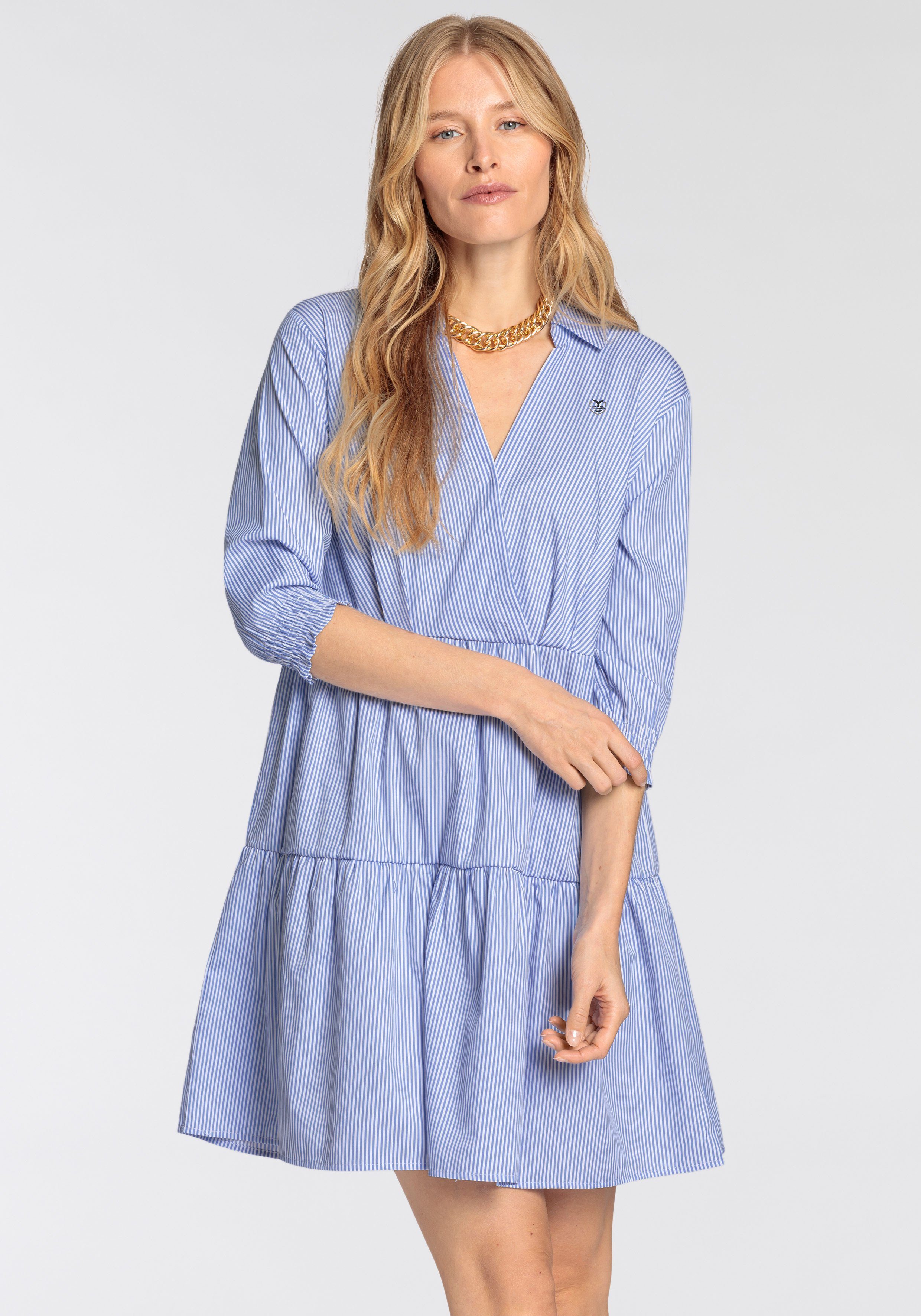 DELMAO Blousejurk met fijne strepen