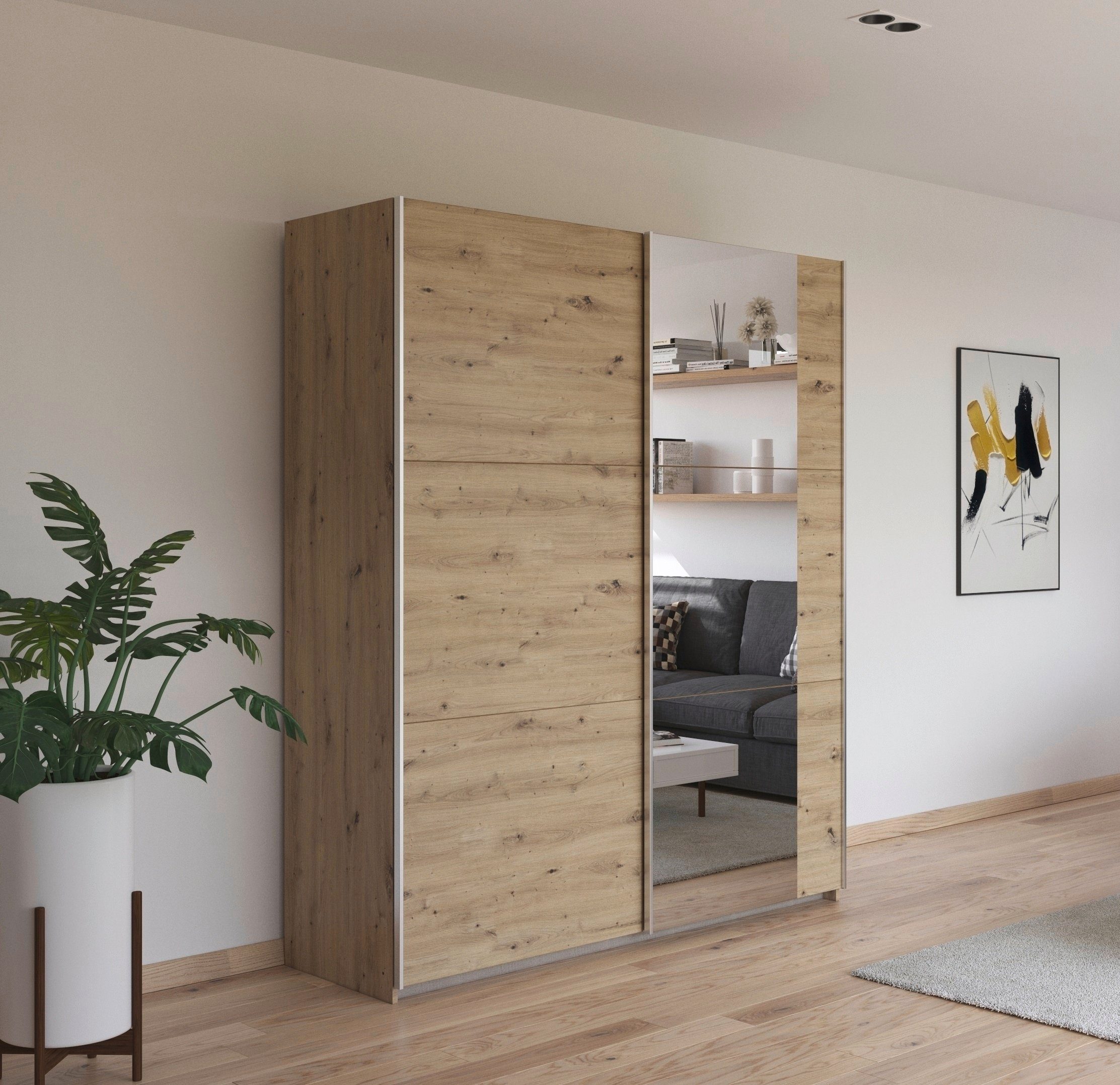 rauch Schuifdeurkast Kledingkast garderobe TOPSELLER AURELIO met 3 uitrustingsvarianten 3 verschillende uitrustingsvarianten handgrepen van metaal made in germany