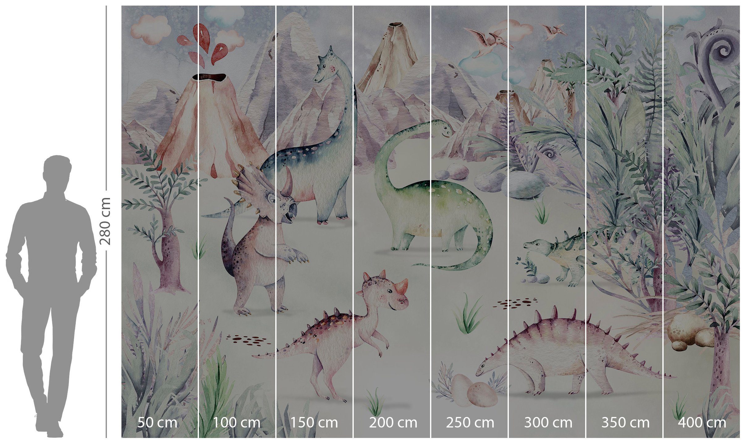 Komar Vliesbehang Digitale print vlies - Dino Playground - Afmeting 400 x 280 cm