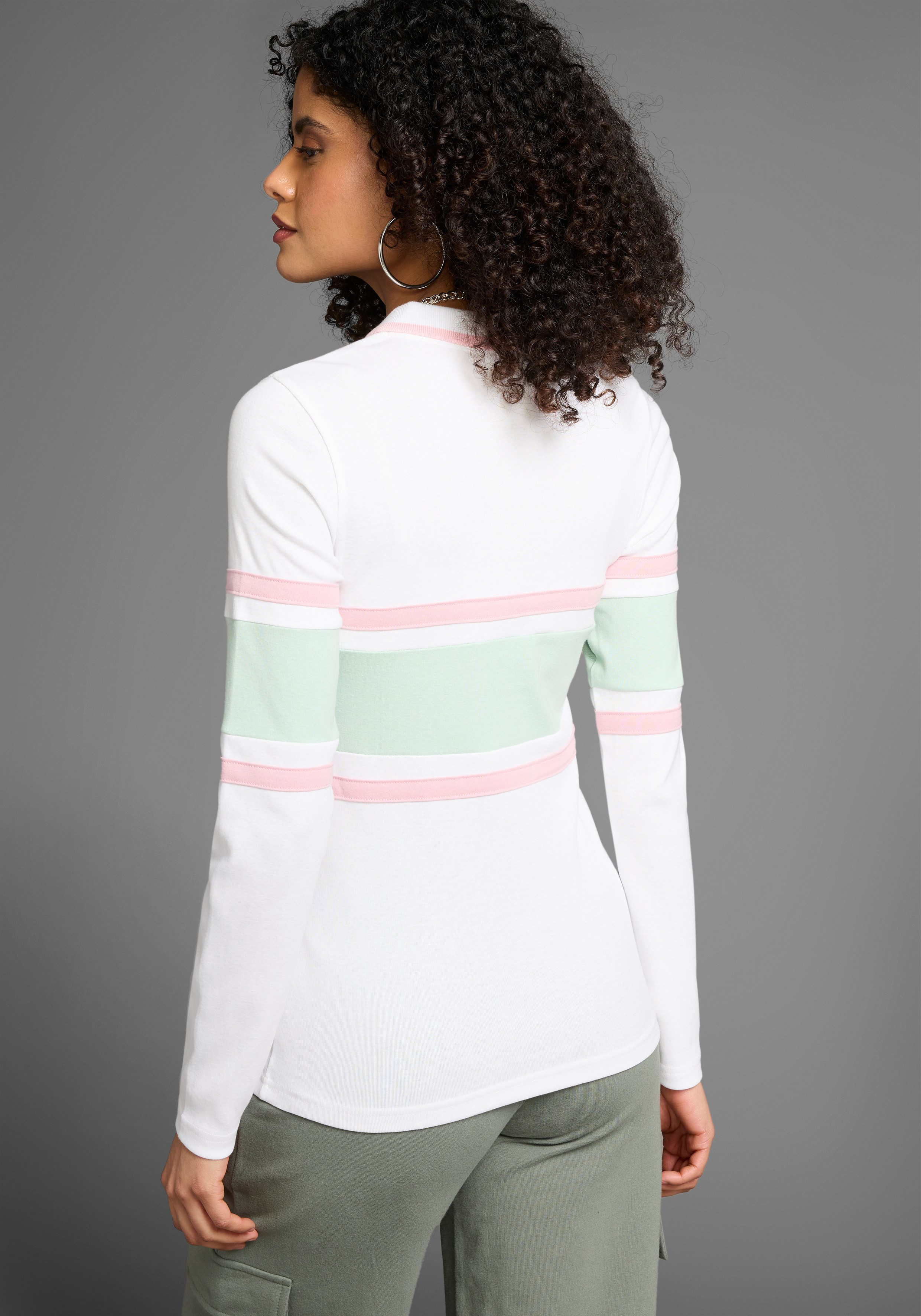 KangaROOS Poloshirt lange mouwen en strepen