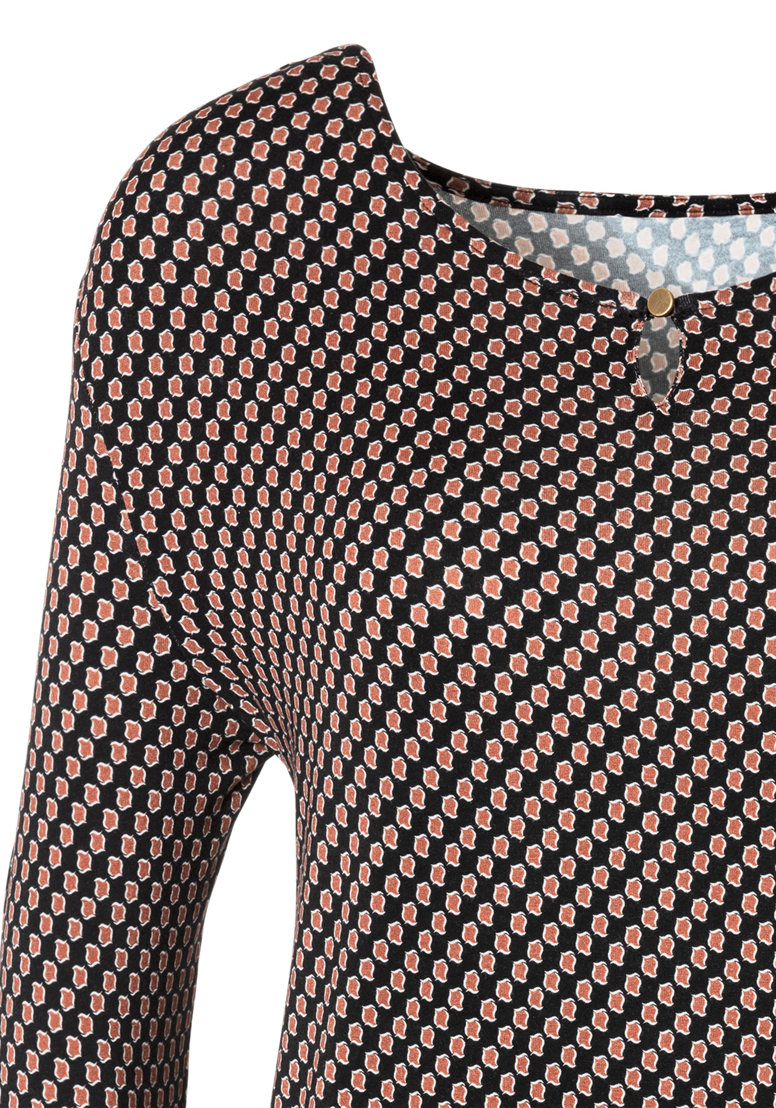 Vivance Shirt met ronde hals Met goudkleurige sierknop bij de hals