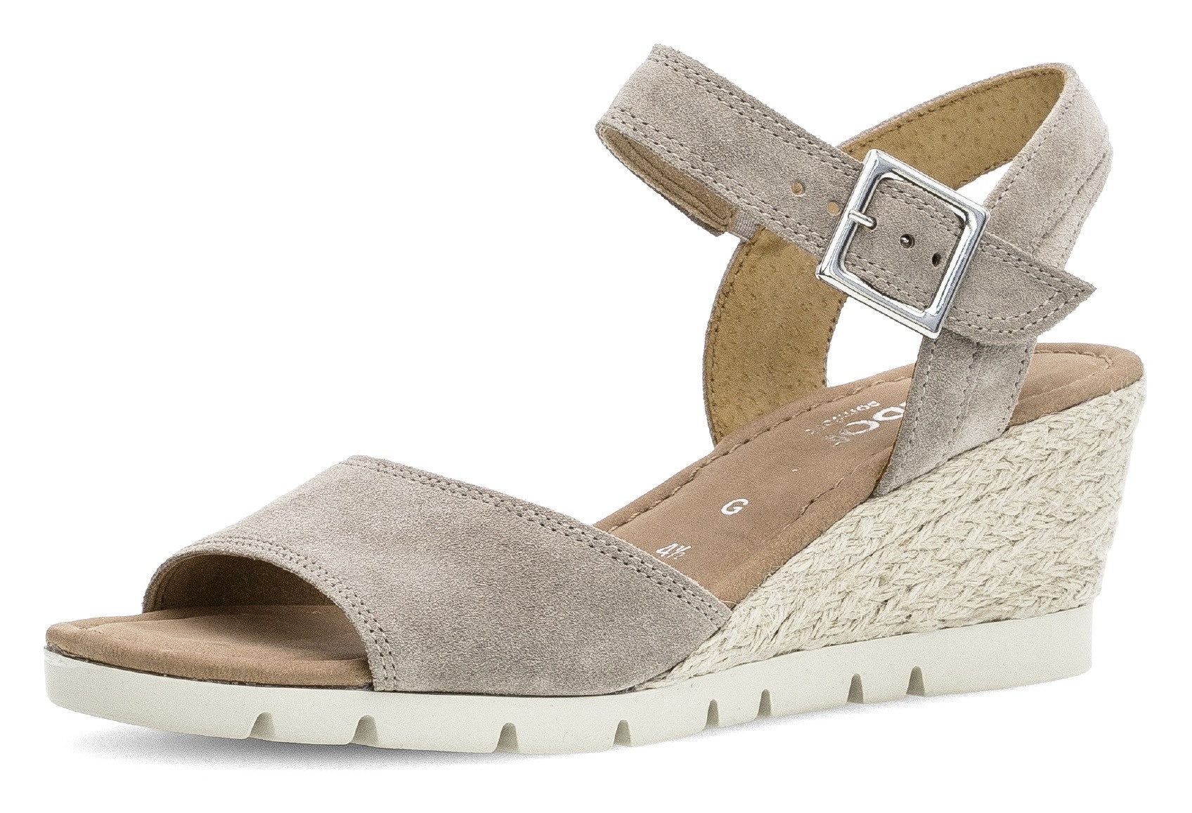 Gabor Sleehaksandaaltjes Tunis zomerschoen, riem sandaal in schoenwijdte g (breed) dames sandalen met sleehak maat 42 beige