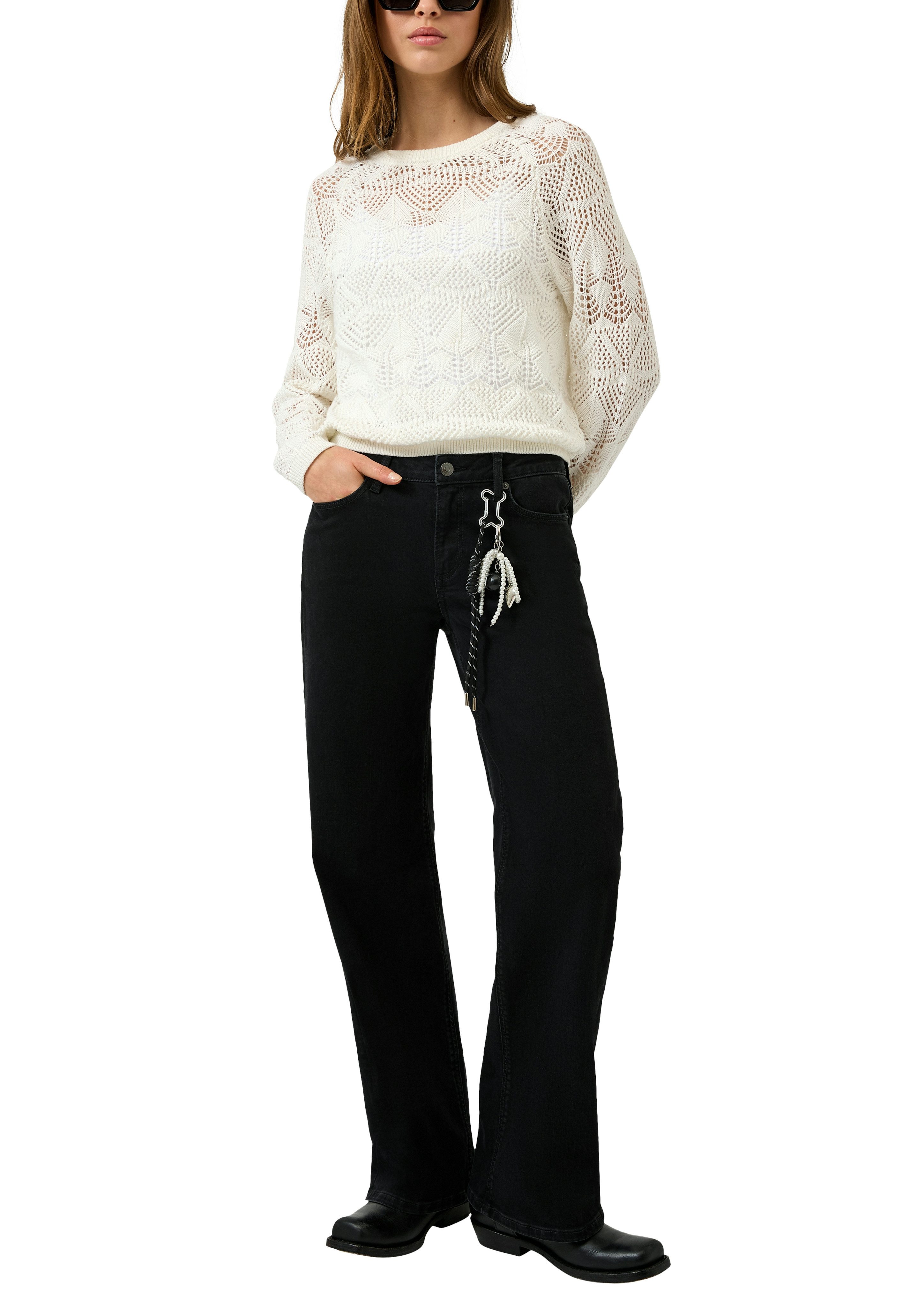 Q/S designed by Stretch jeans CATIE Wide Leg in blauwe wassing