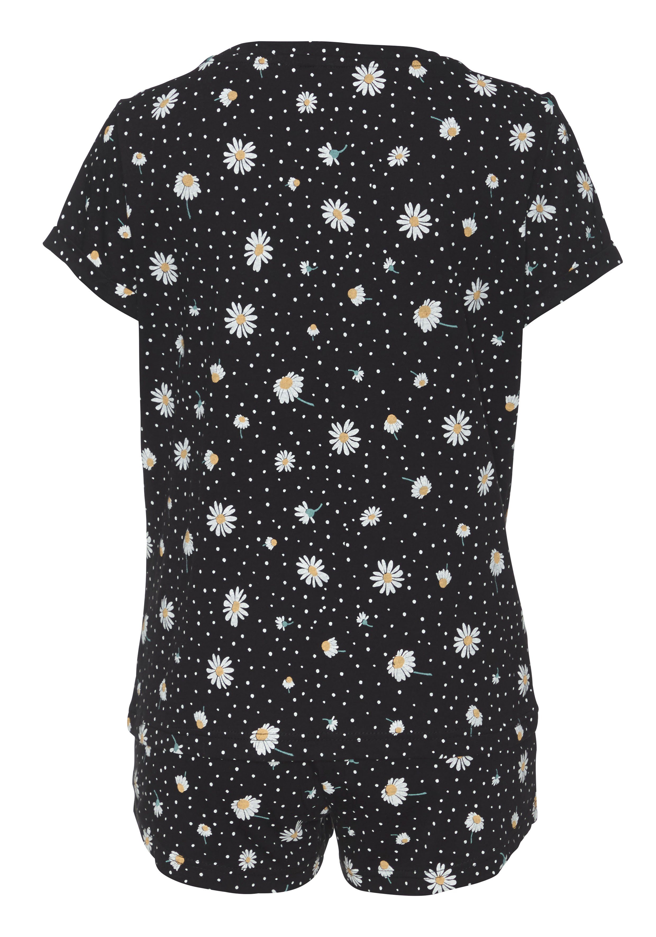 Vivance Dreams Shortama met madeliefje-print (2-delig, 1 stuk)