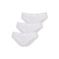 lascana bikinibroekje met gebloemde kant (3 stuks) wit