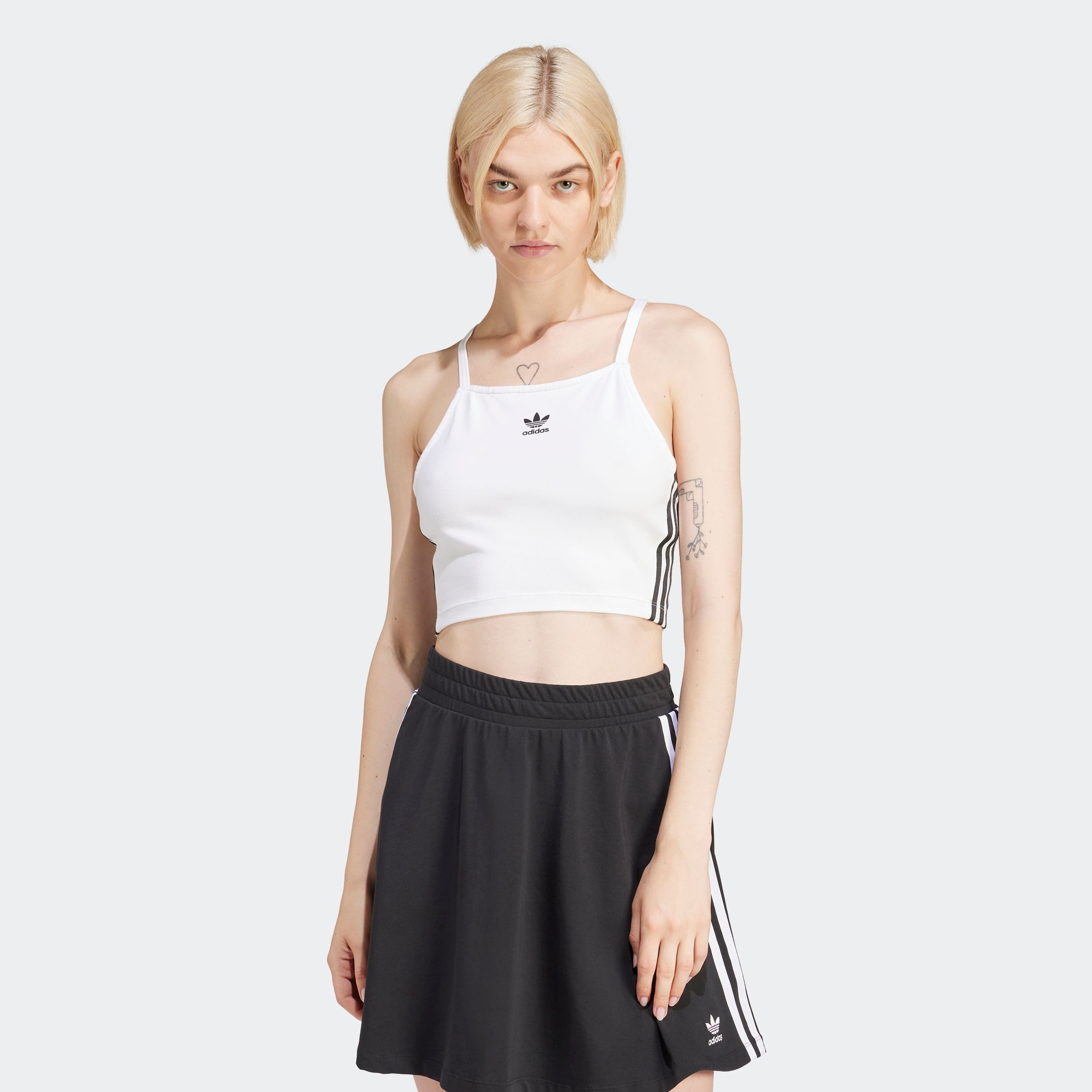 adidas Originals Tanktop 3 S CROP TOP dames tanktops maat XL wit
