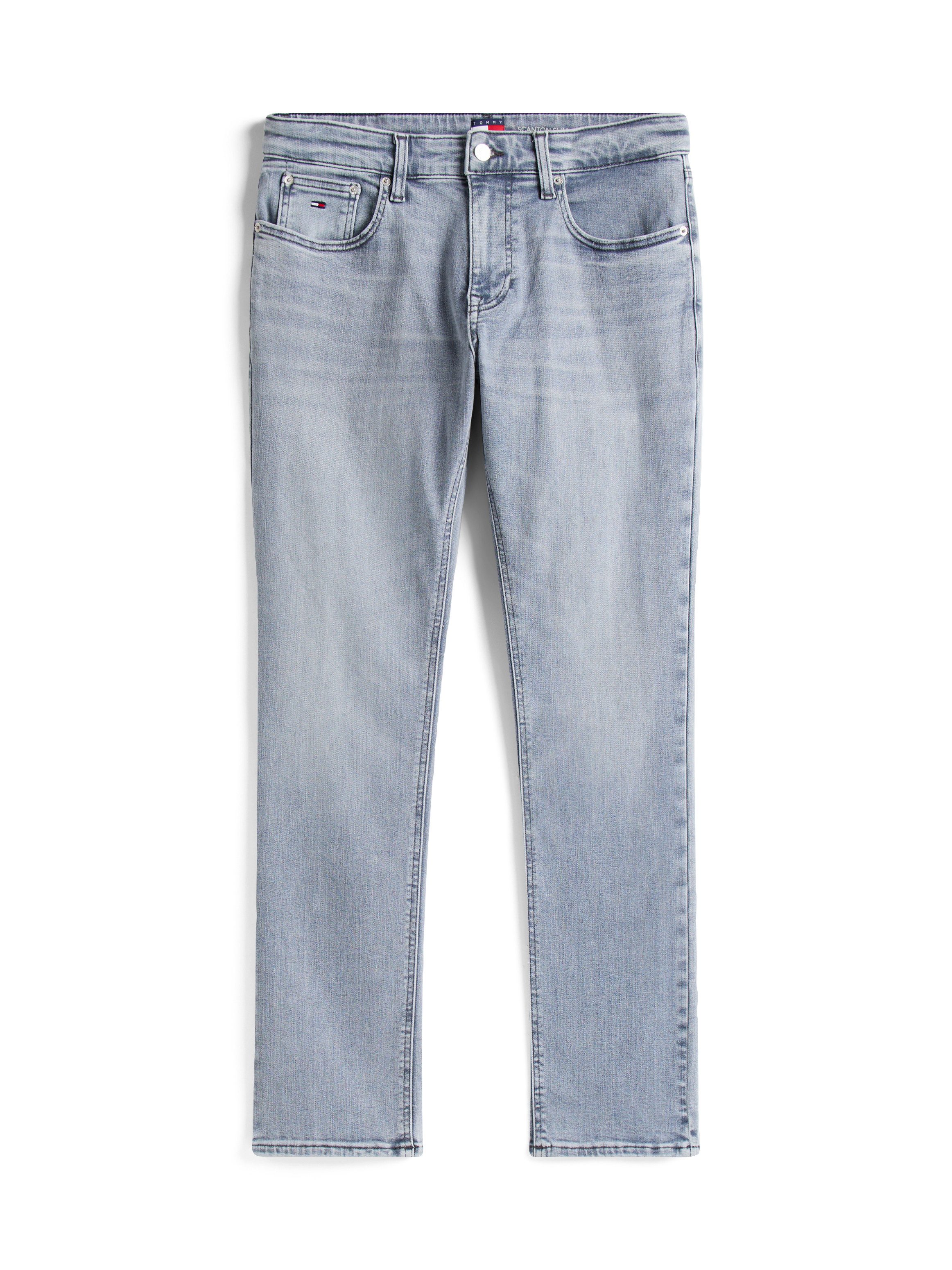 TOMMY JEANS Straight jeans SCANTON SLIM Met merkenlabel van leer achter