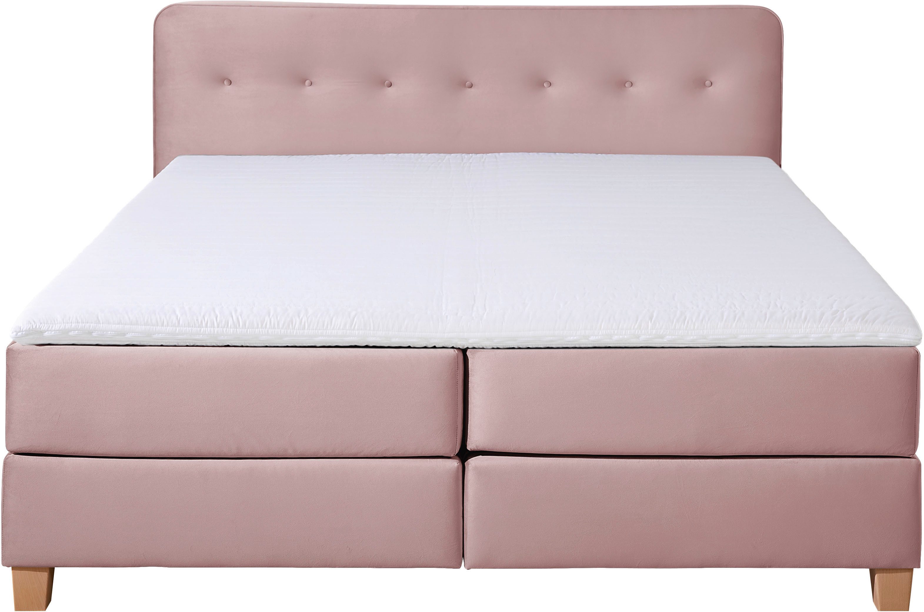 Home affaire Boxspring Fargo inclusief topper, in 3 soorten matrassen, in fluweel of structuurstof