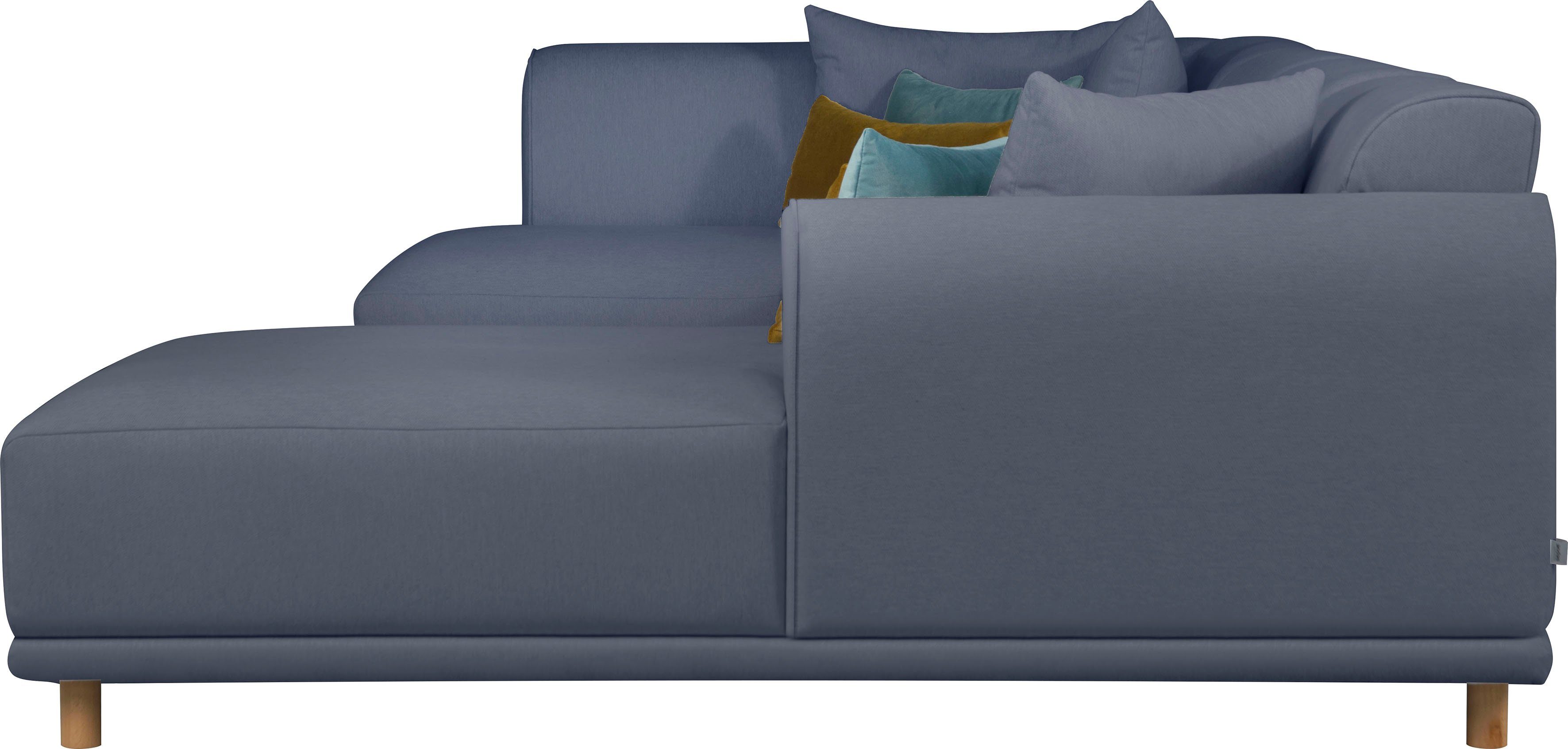 andas Zithoek Maroon U-vorm in een scandinavisch design, met losse kussens