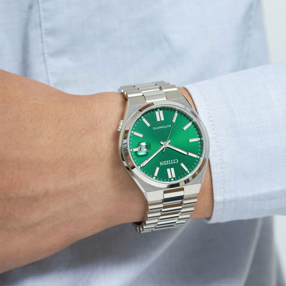 Citizen Automatisch horloge Tsuyosa Polshorloge, dameshorloge, herenhorloge, roestvrijstalen armband, saffierglas, datum