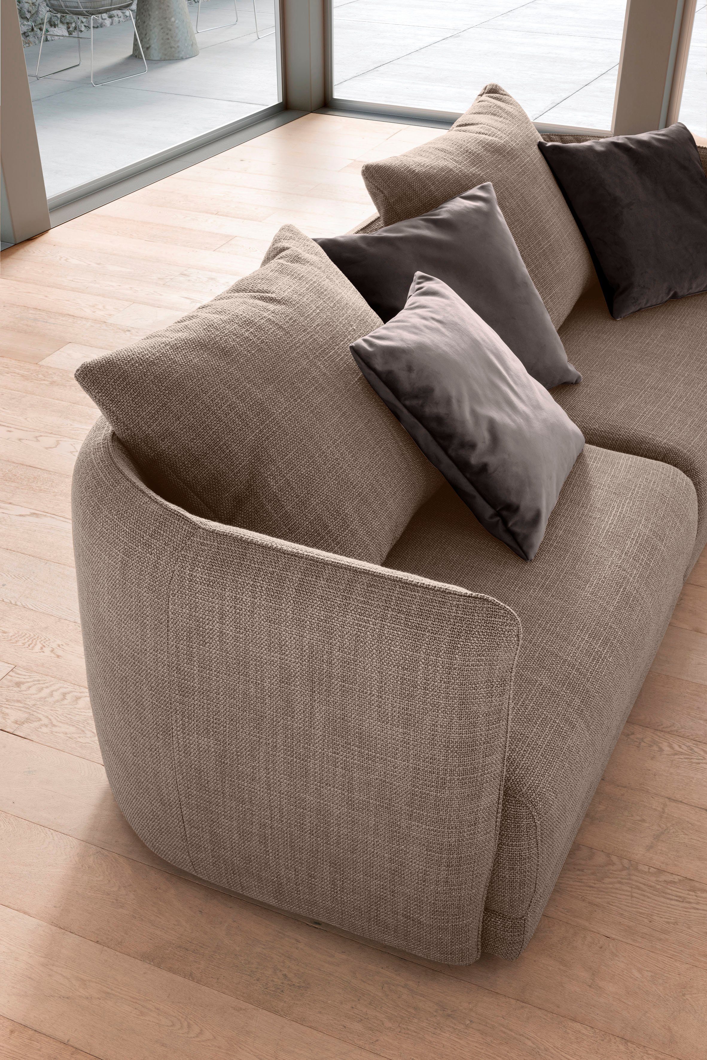 designwerk Megabank New York, anmutendes Designsofa Breedte 253 cm, met dunne arm- en rugleuning
