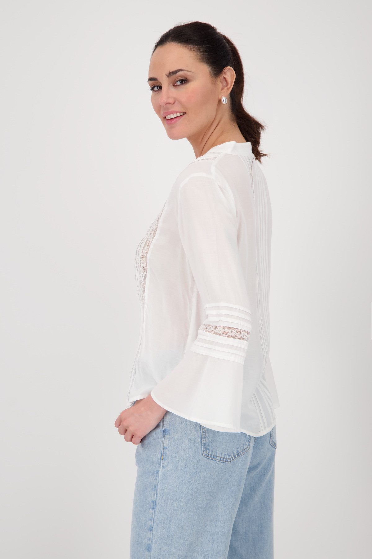 Monari Kanten blouse Met V-hals