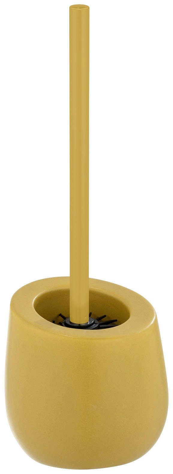 WENKO Toiletset Badi van keramiek, met siliconen borstelkop wc-accessoires geel