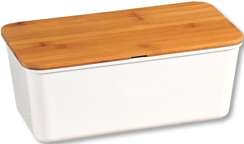 KESPER for kitchen & home Broodtrommel met deksel als snijplank (1-delig) voedsel bewaardozen wit
