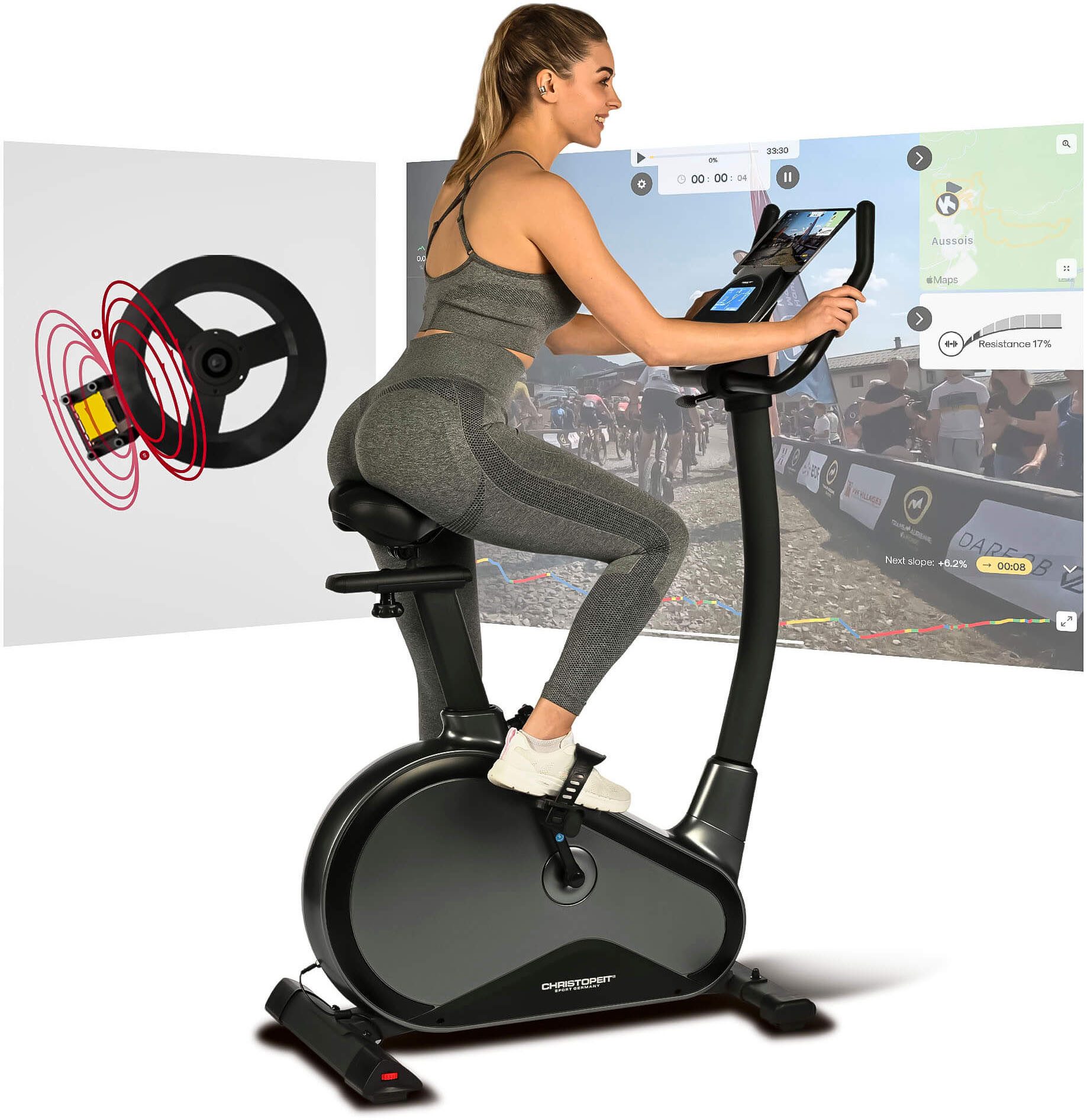 Christopeit Sport® Ergometer EM 8000 Kinomap-app compatibel
