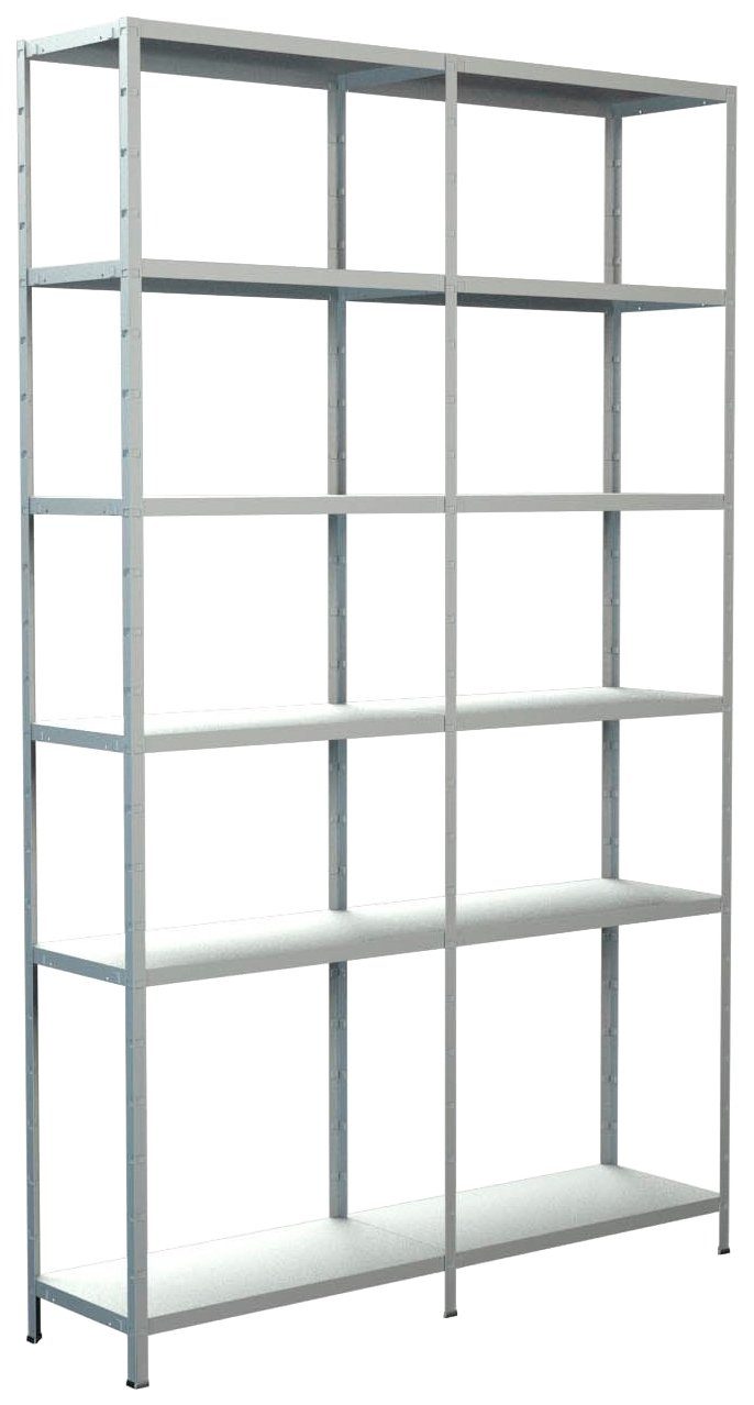 SCHULTE Regalwelt Stellingkast Montagesysteem basis- en aanbouwrek Metaal wit, 2300x1400x350 mm, 12 planken rekken wit
