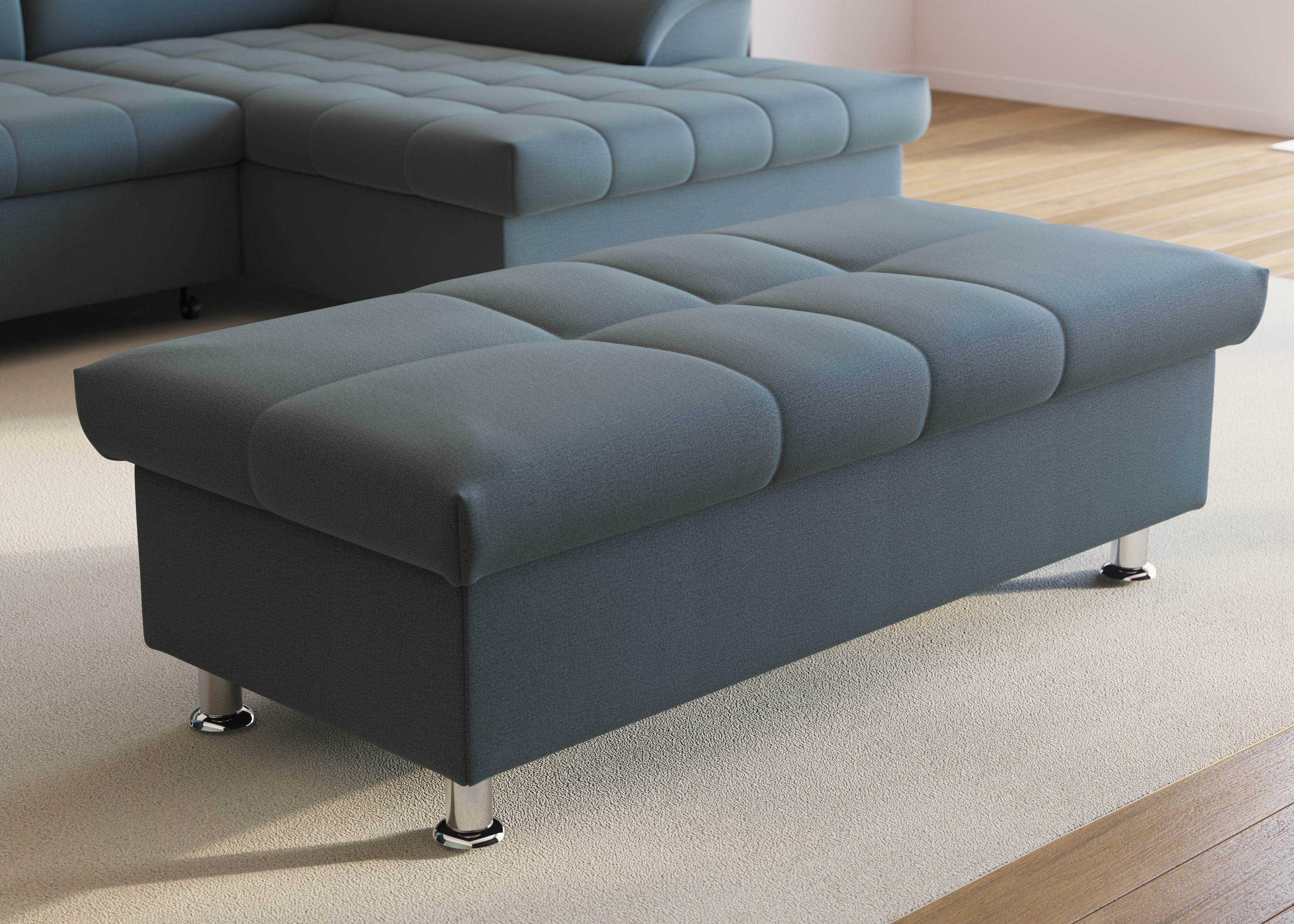 DOMO collection Hocker Franzi inclusief opbergruimte hockers blauw