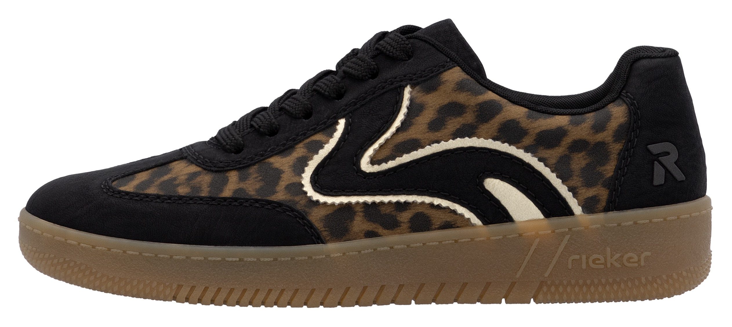 RIEKER Sport Plateausneakers vrijetijdsschoen, lage schoen, veterschoen in vegan uitvoering