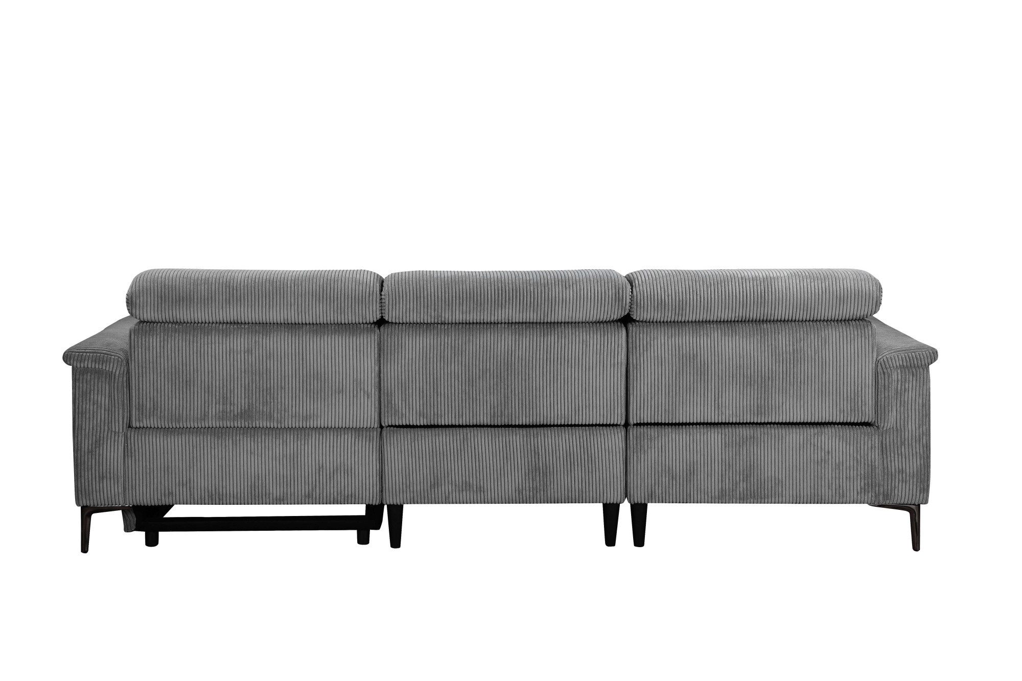 Places of Style Hoekbank Lund in cord, L-vorm, 261 cm, handmatige en elektrische relaxfunctie