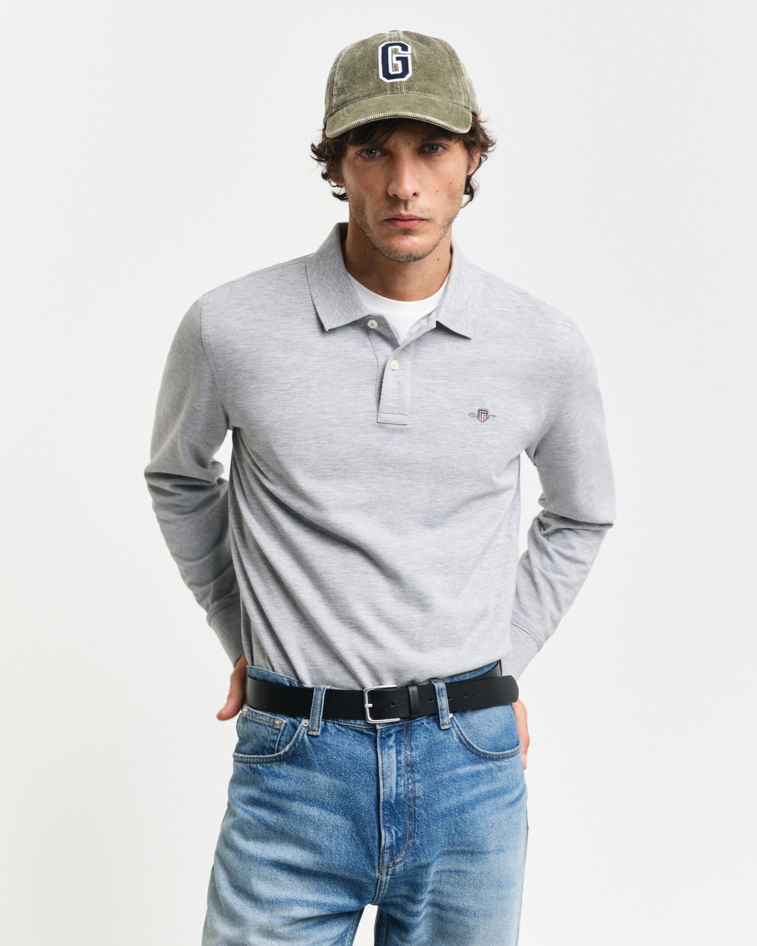 Gant Poloshirt REG SHIELD LS PIQUE RUGGER met logoborduursel op de borst