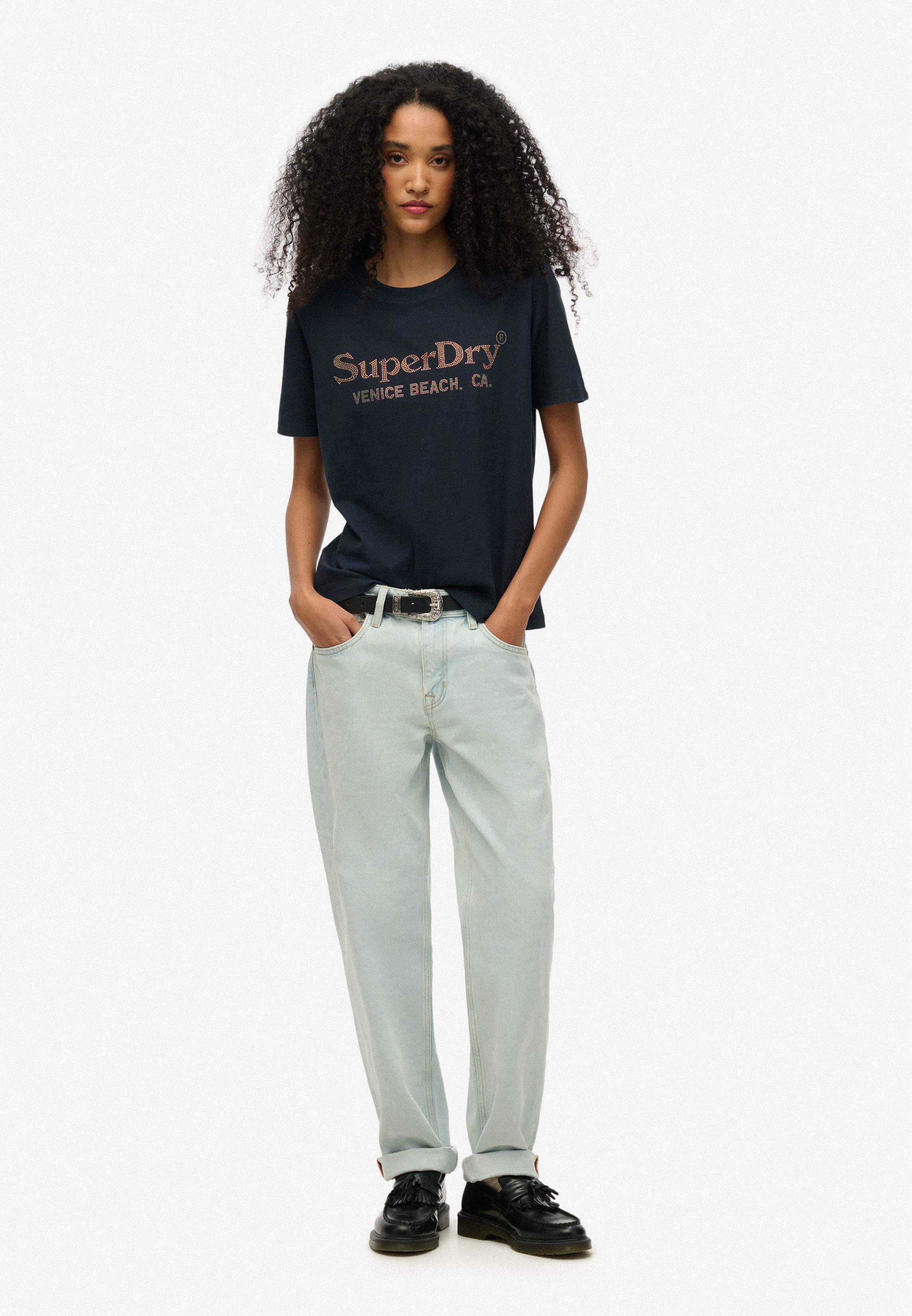 Superdry Shirt met korte mouwen VENUE METALLIC RELAXED TEE