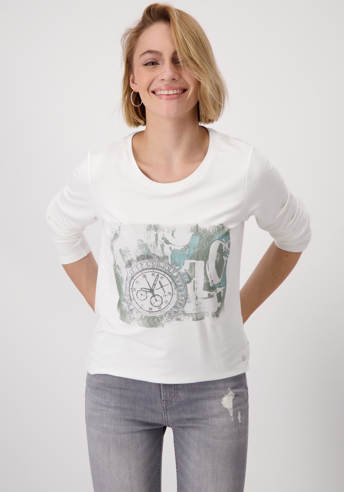 Monari Shirt met ronde hals Shirt horloge sieraad