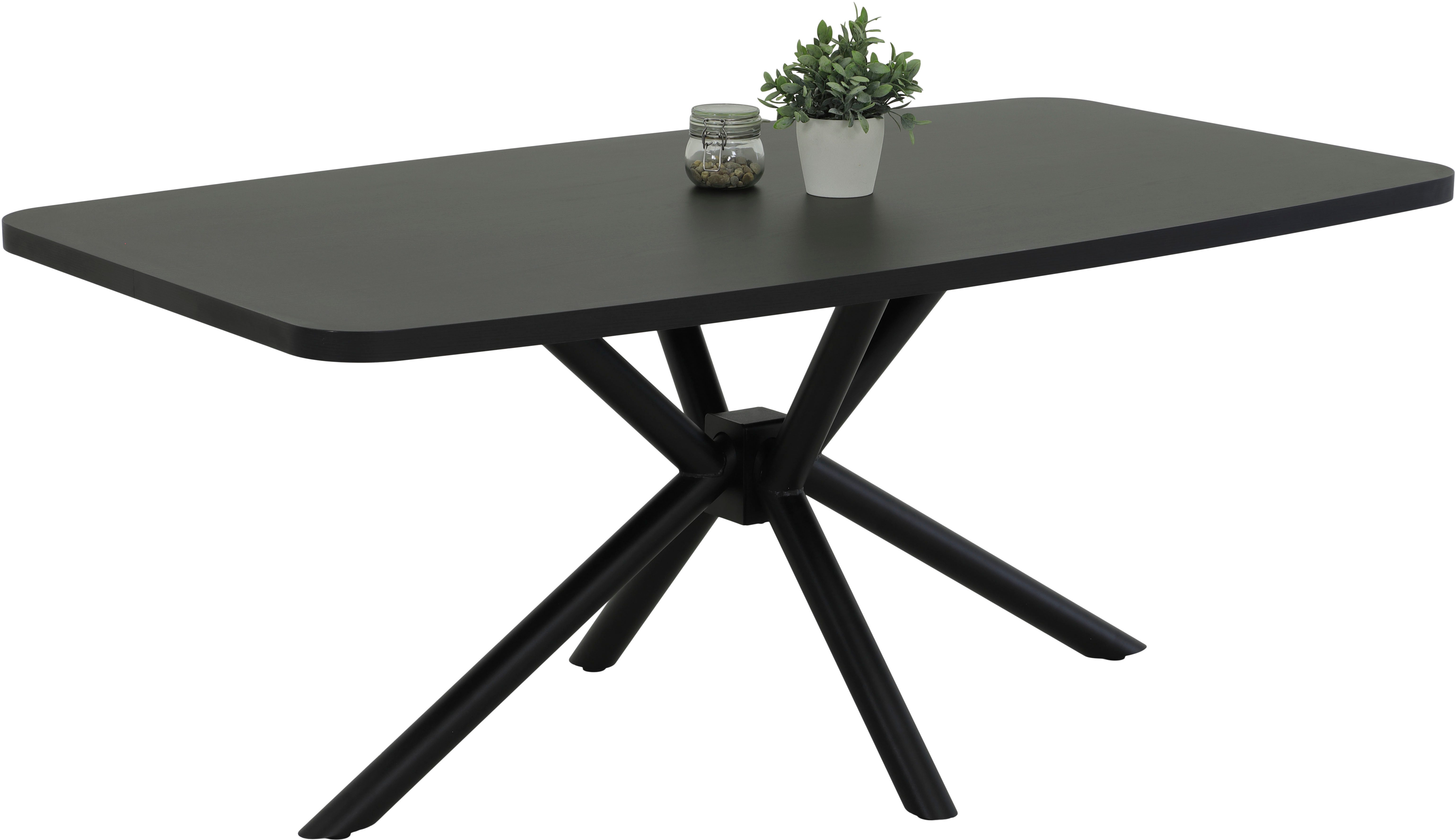 HELA Eettafel Jana ABS-kant, melamine, bootvormig, verdubbeld, breedte 180 cm (1 stuk)