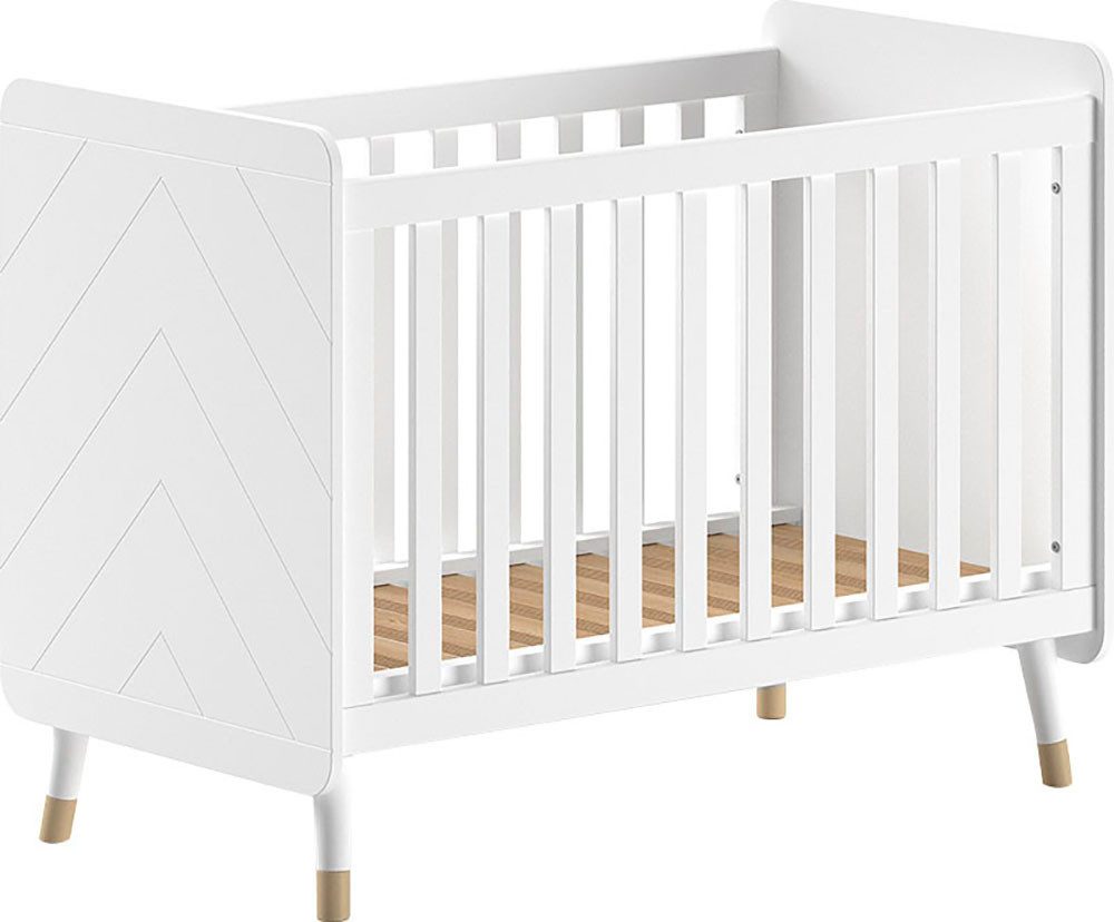 Vipack Babymeubelset 4-delig biedt alles voor uw kinderkamer, afwerking satin wit gelakt