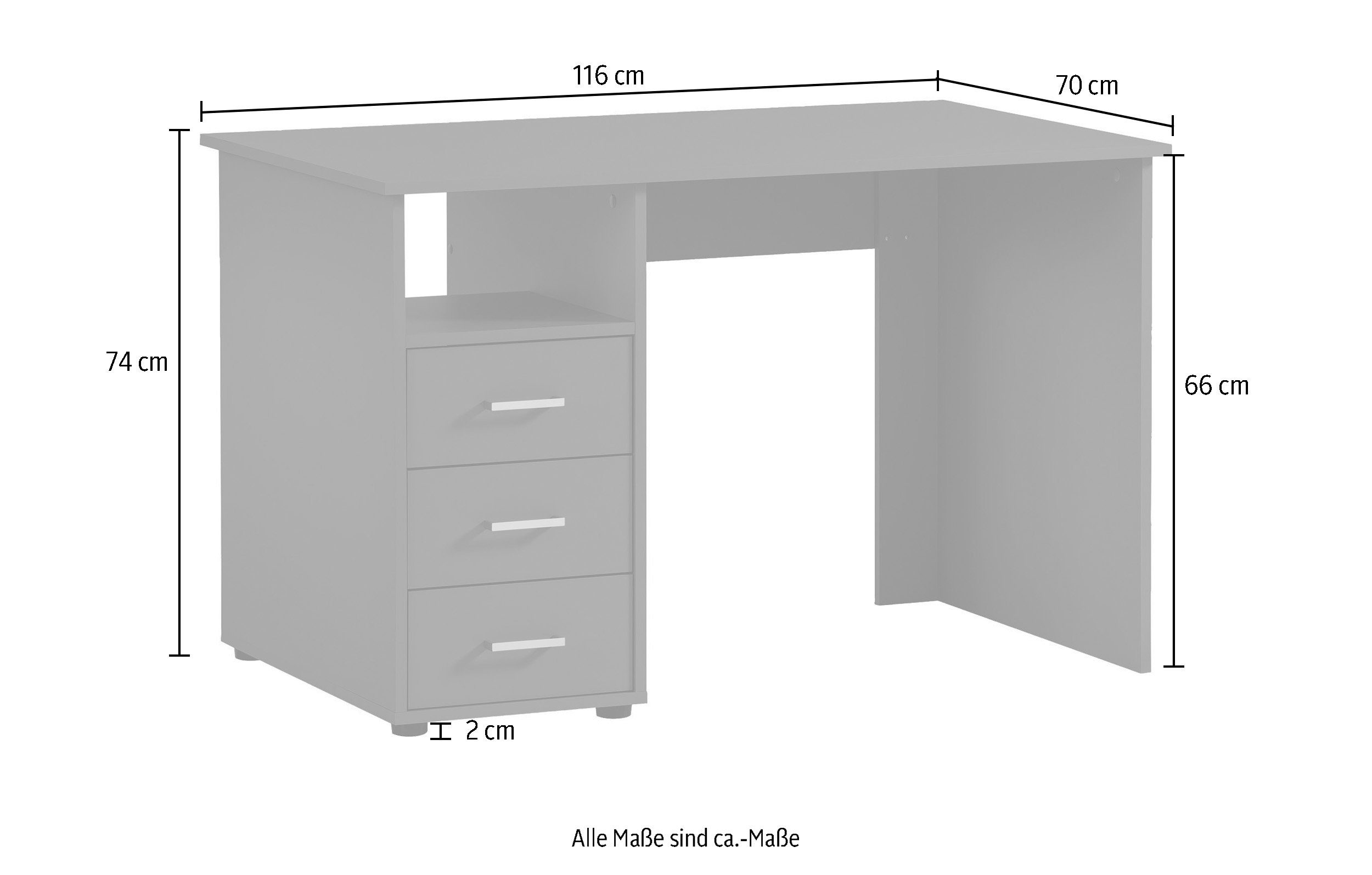 Schildmeyer Bureau Baku Breedte 116 cm, Made in Germany