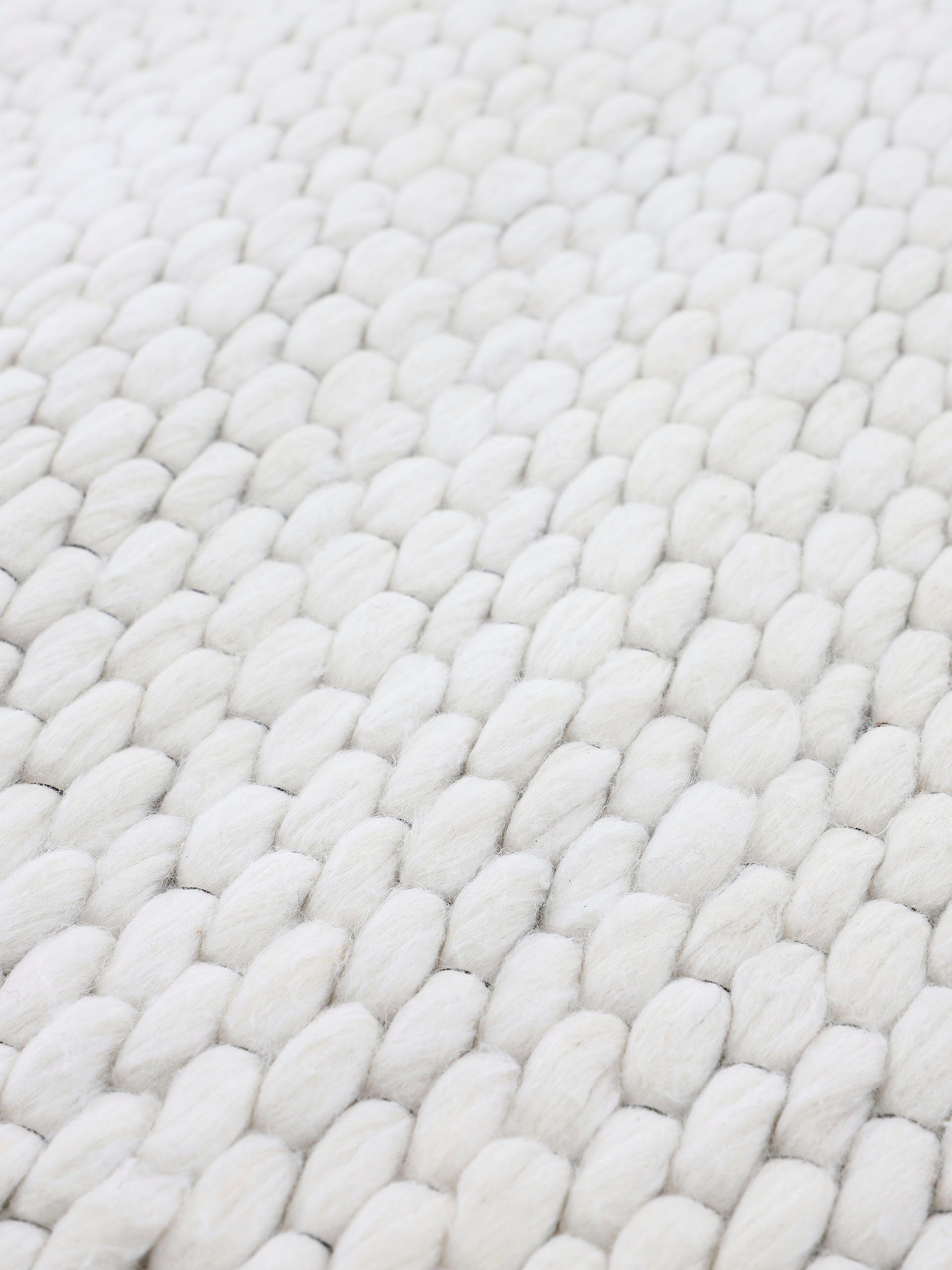 carpetfine Wollen kleed Sina grove structuur, tijdloos design, 100% wol, woonkamer
