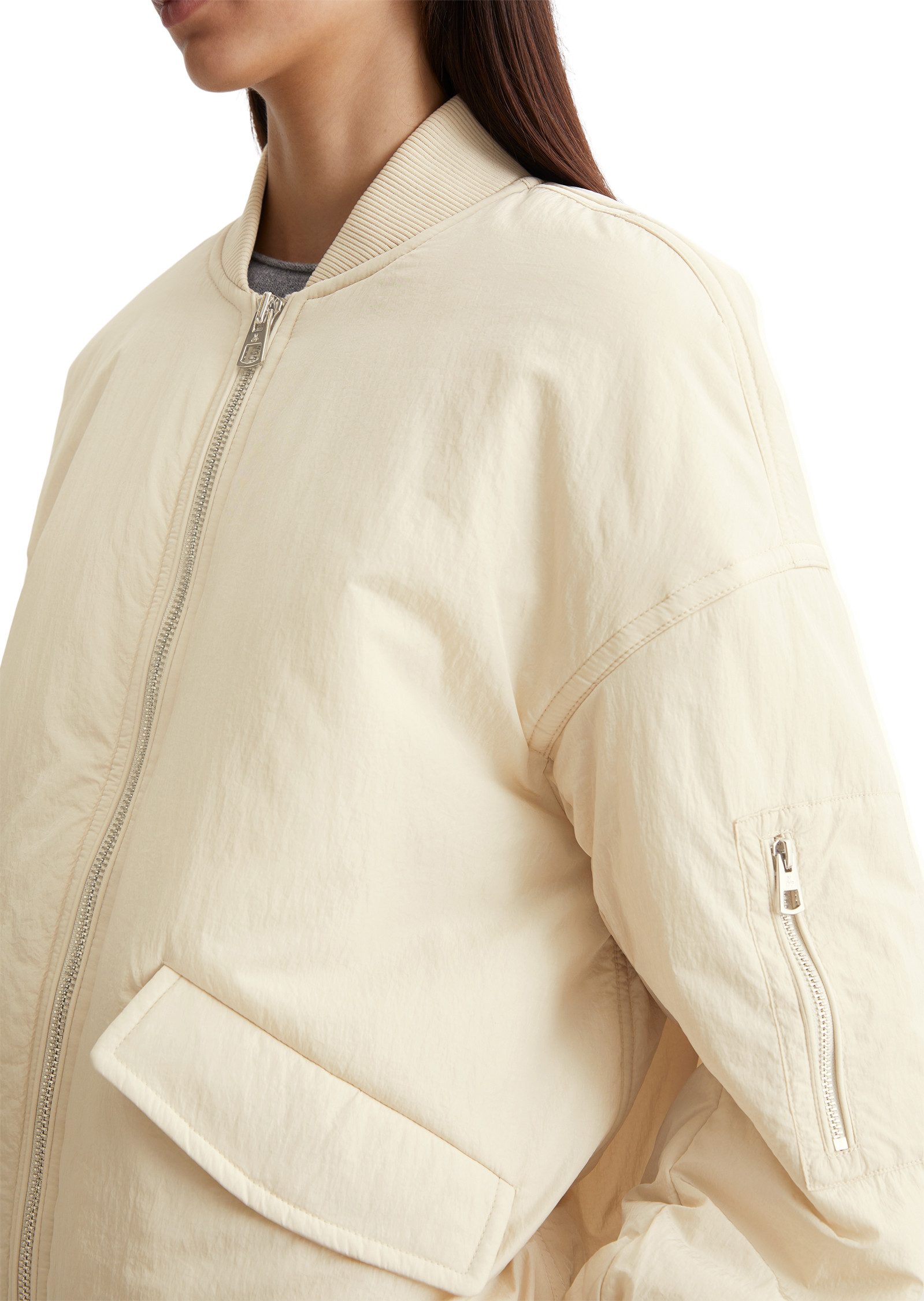 Marc O'Polo Blouson opgestikte armtas met rits