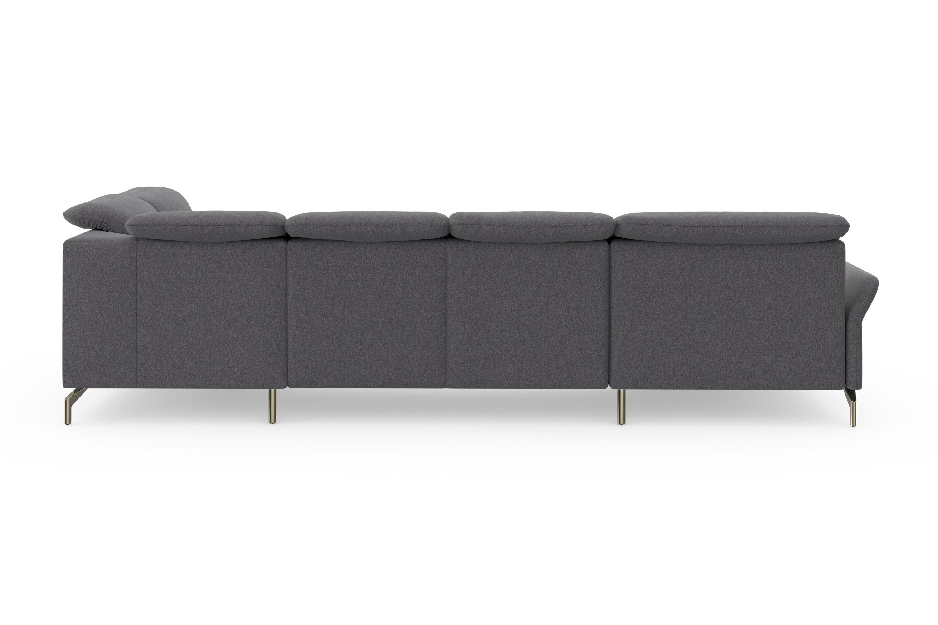 sit&more Zithoek Fashion U-vorm naar keuze met verstelbare hoofdsteun, uittrekzitting, motorisch, nikkel poten