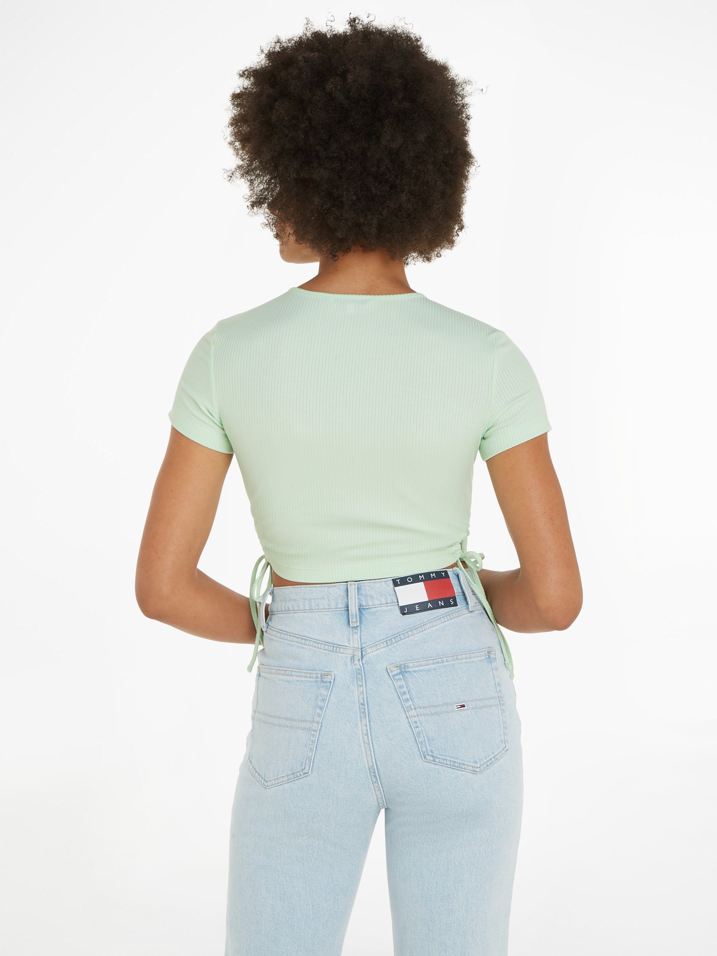 TOMMY JEANS T-shirt TJW CRP GATHERING SS RIB TOP