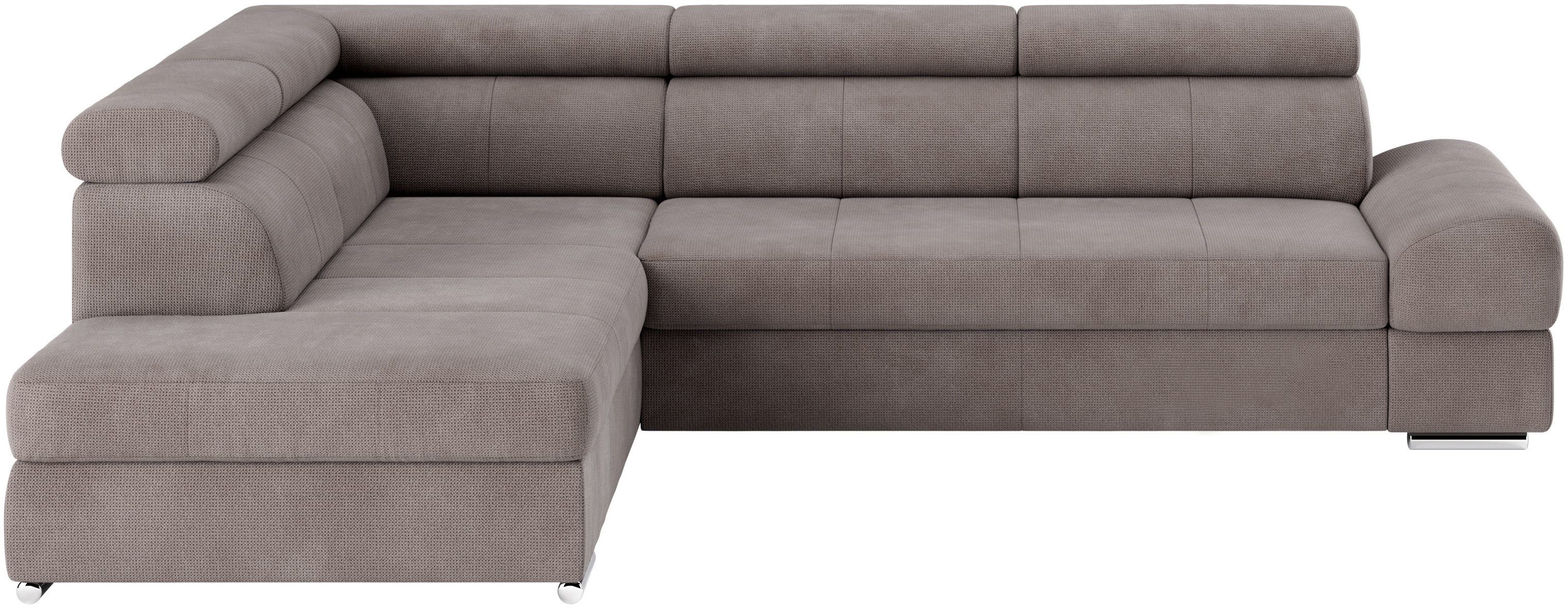 sit&more Hoekbank Broadway L-vorm met verstelbare hoofdsteunen, naar keuze met slaapfunctie