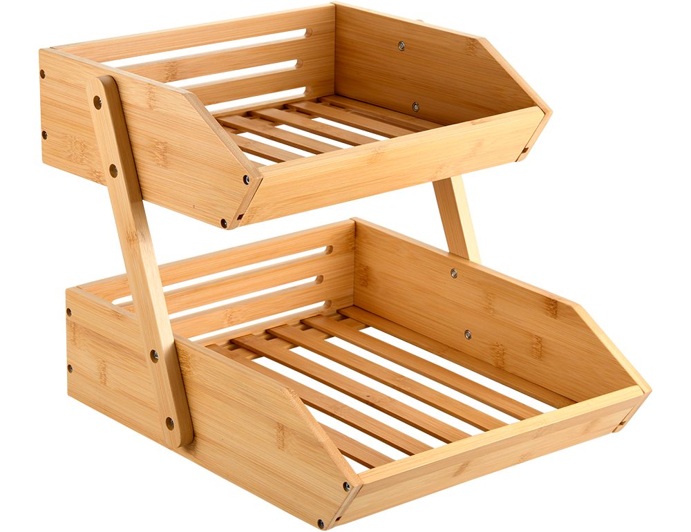 KESPER for kitchen & home Stellingkast Rek, 2 niveaus, bamboe, FSC (1 stuk) rekken bruin