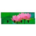 artland kapstok bloeiende lotusbloem ruimtebesparende kapstok van hout met 4 haken, geschikt voor kleine, smalle hal, halkapstok roze