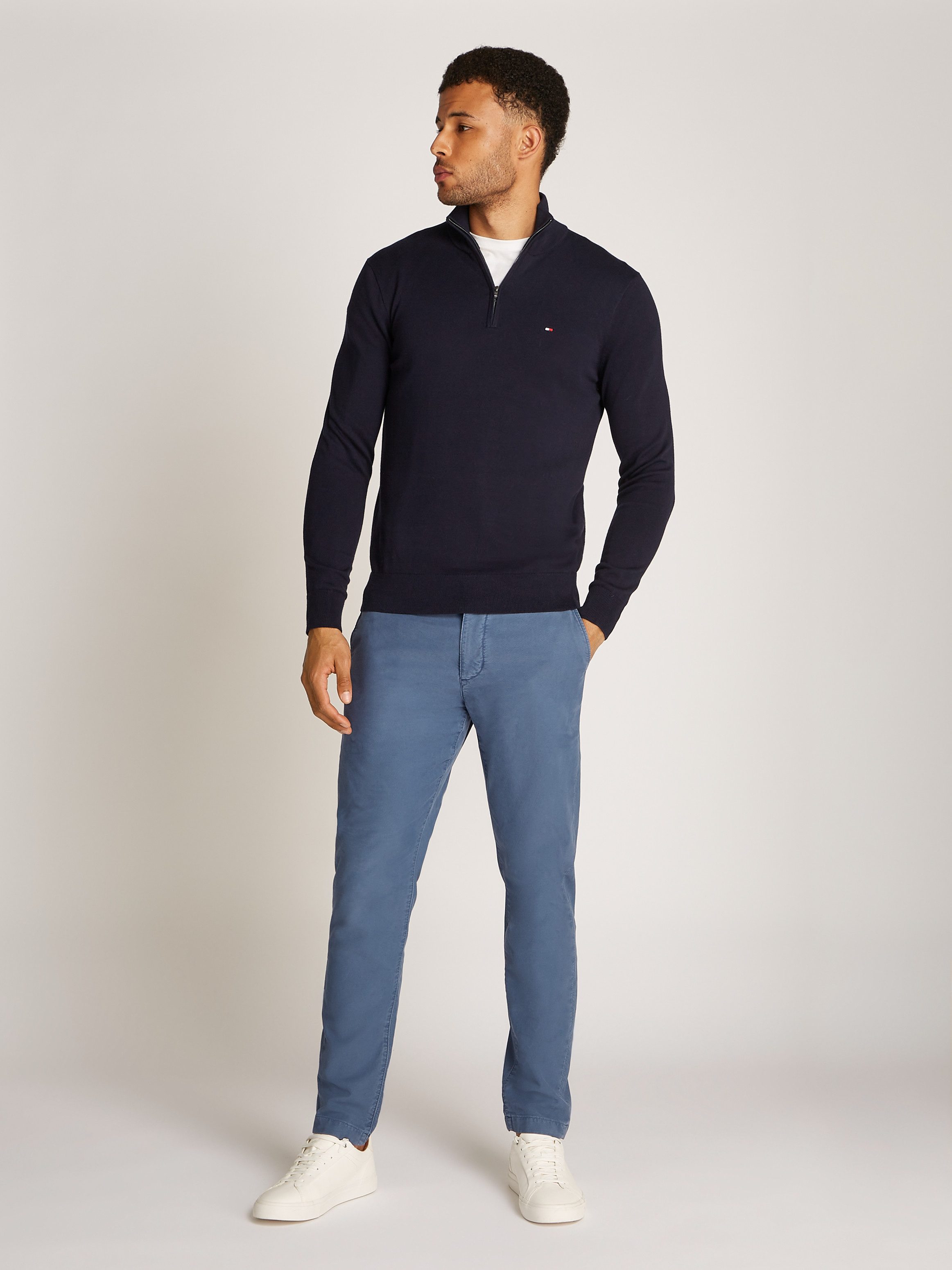 Tommy Hilfiger Schipperstrui ESSENTIAL COTTON ZIP MOCK