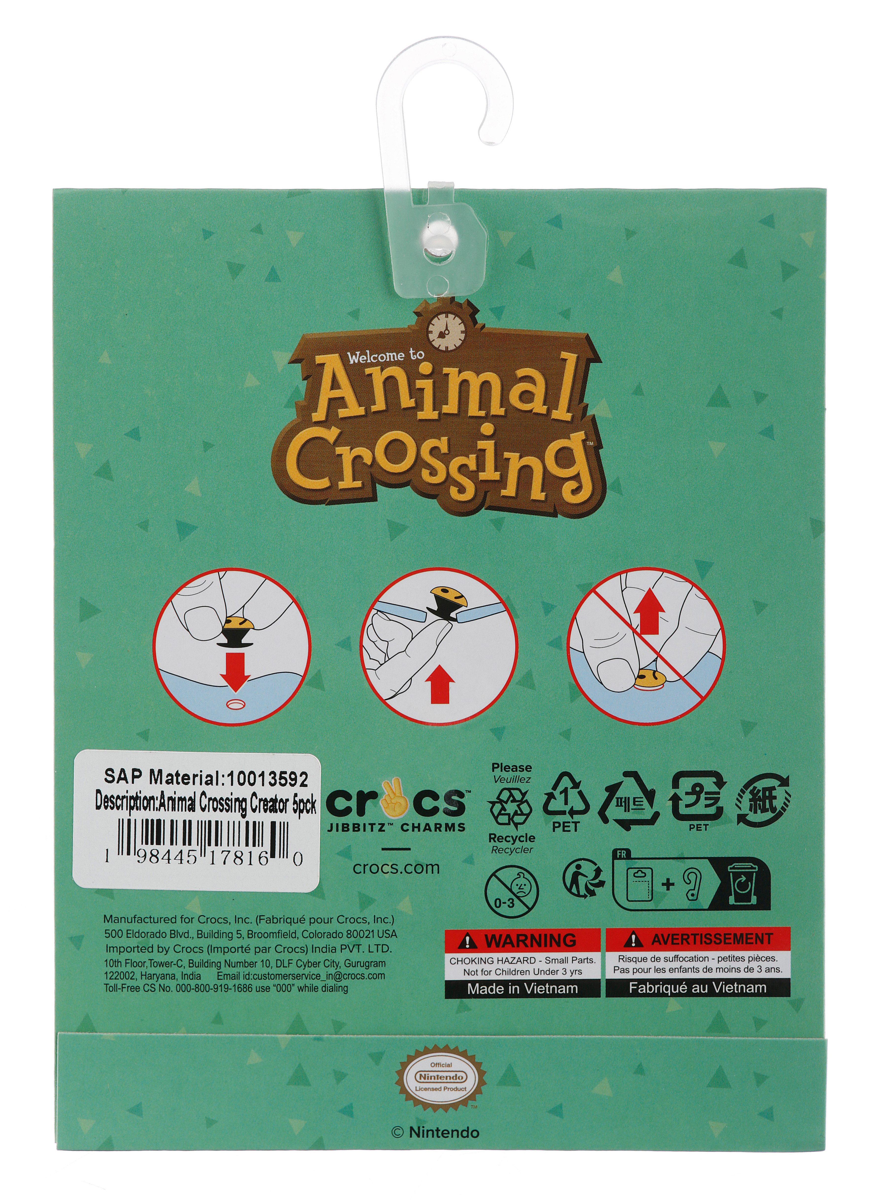 Crocs Schoenbutton Jibbitz™ Animal Crossing 5 Pack Pin met Animal Crossing motieven (set, 5-delig, Geen speelgoed. Niet geschikt voor kinderen jonger dan 3 jaar)