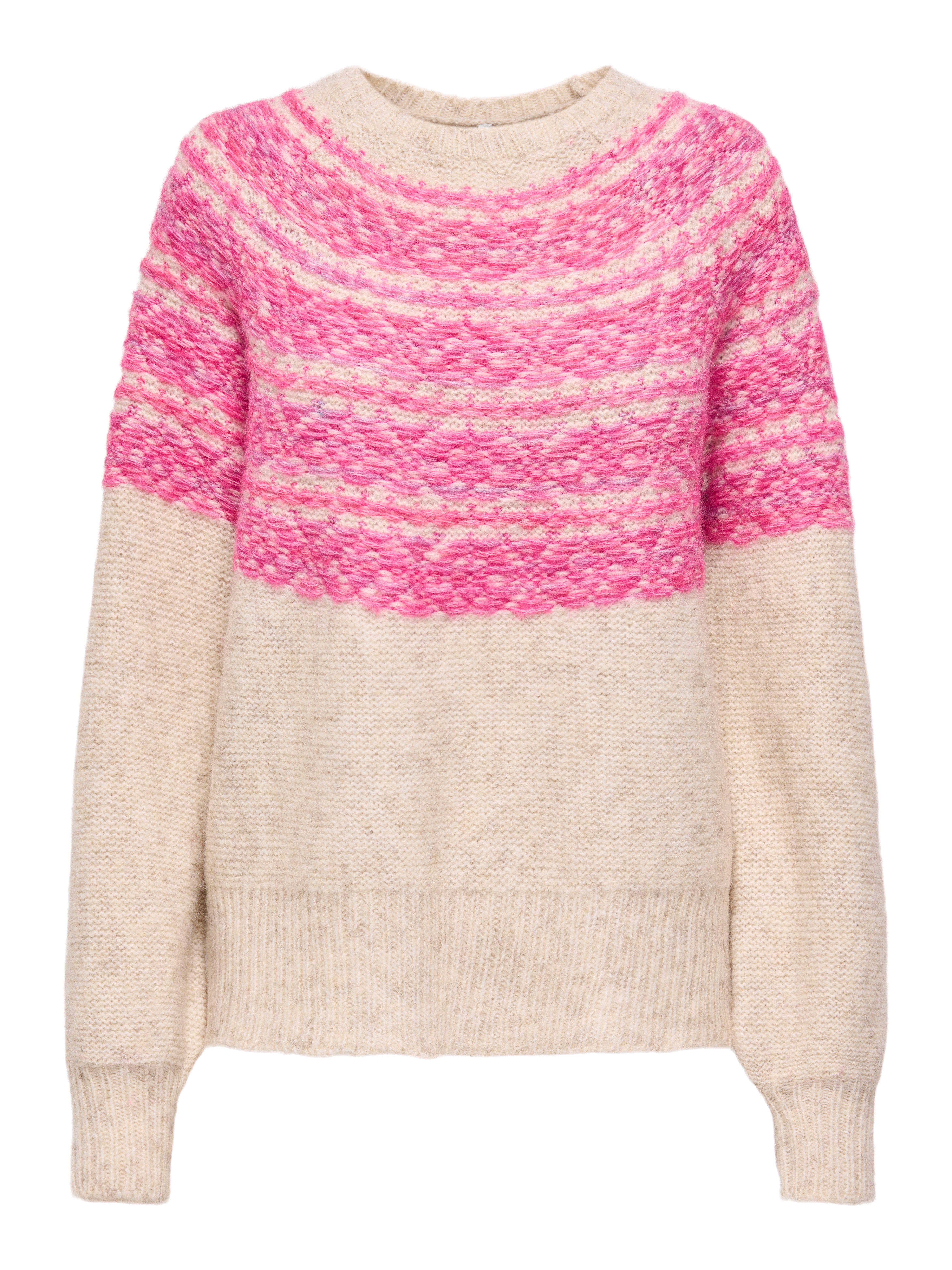 Only Gebreide trui ONLSIDONA LIFE LS JQ O-NECK KNT