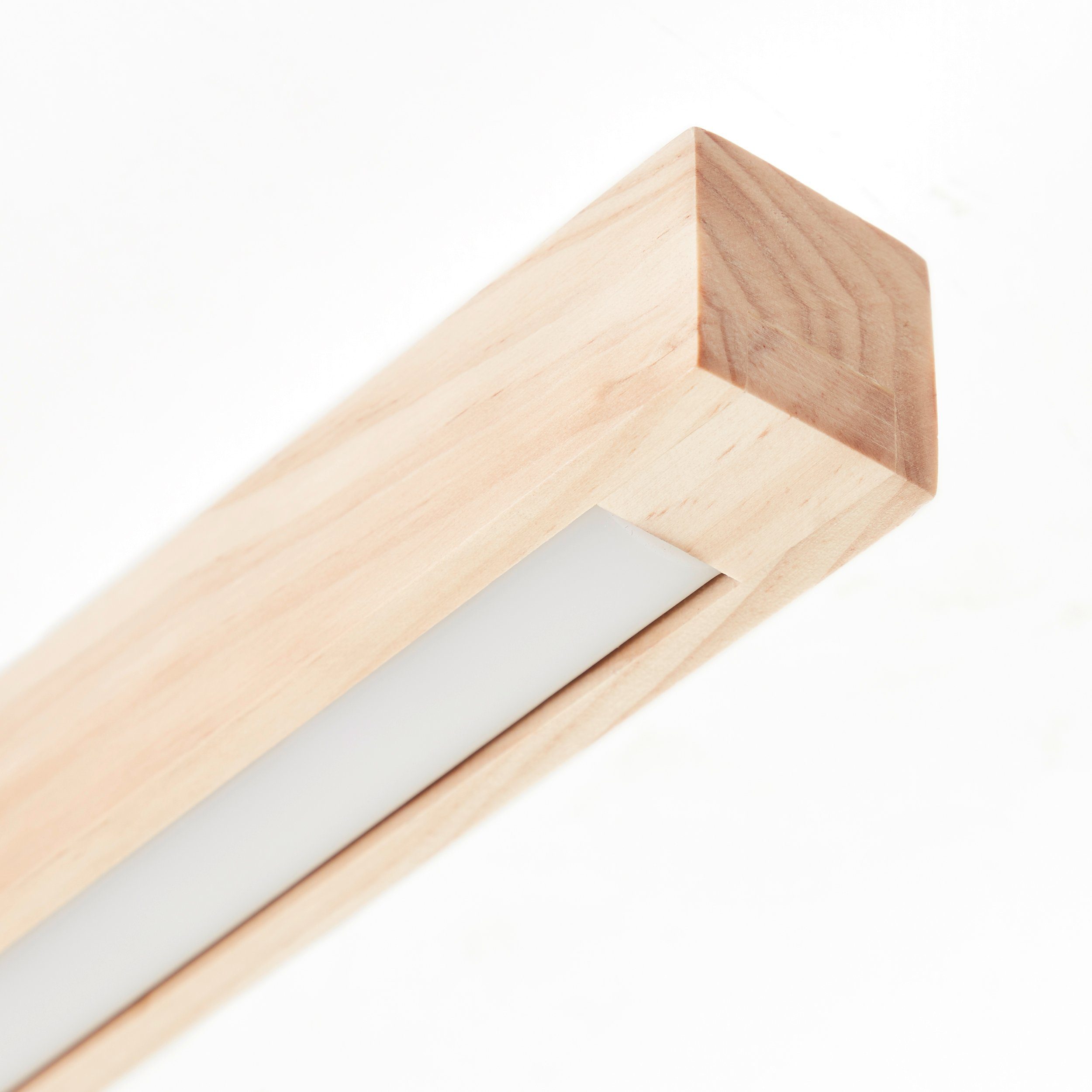 Brilliant Leuchten Led-plafondlamp Arion 62 x 7 x 12 cm, 1500 lumen, 3000 k, hout/metaal, zwart/licht hout (1 stuk)