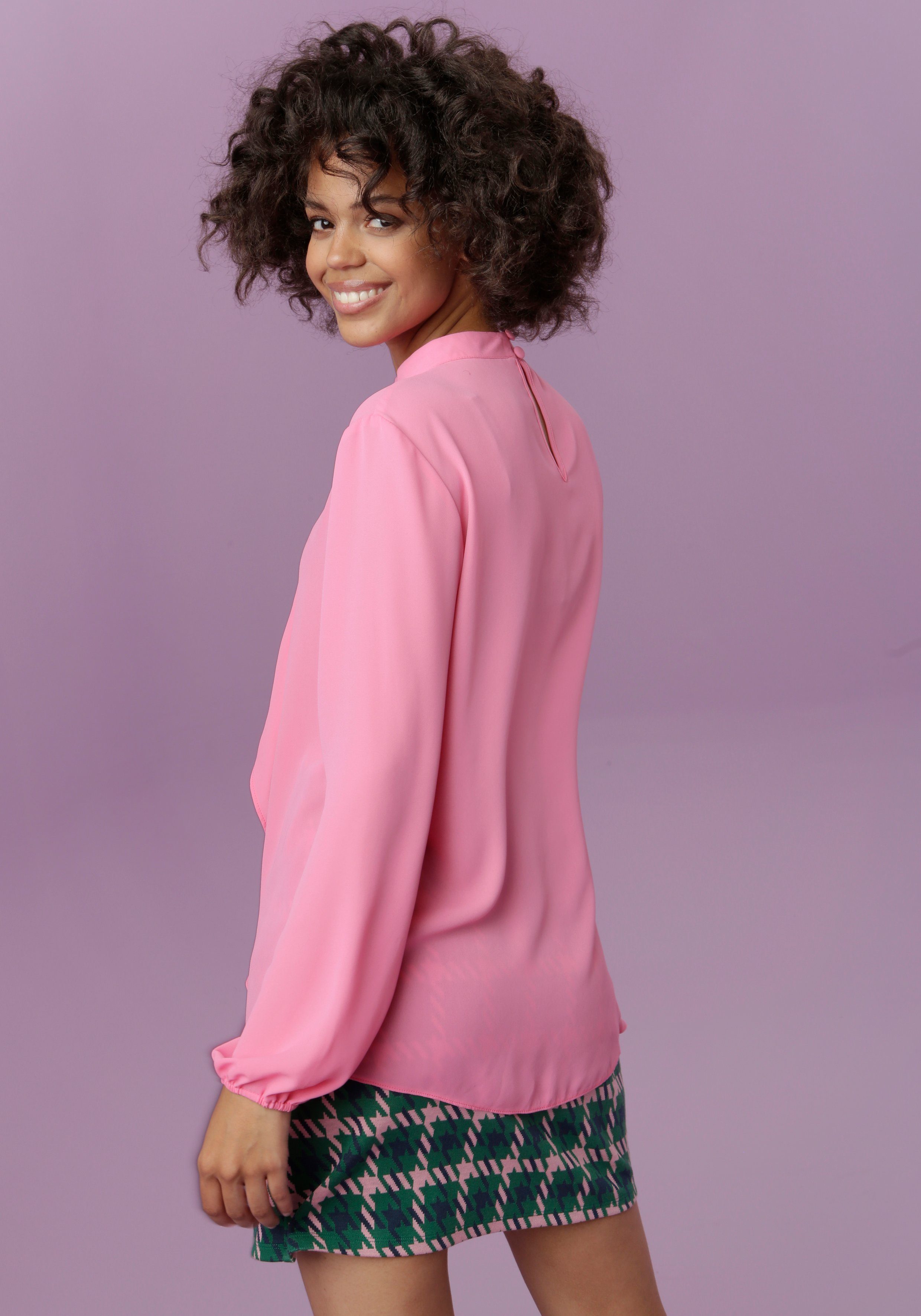 Aniston CASUAL Blouse met lange mouwen met kleine volant voor