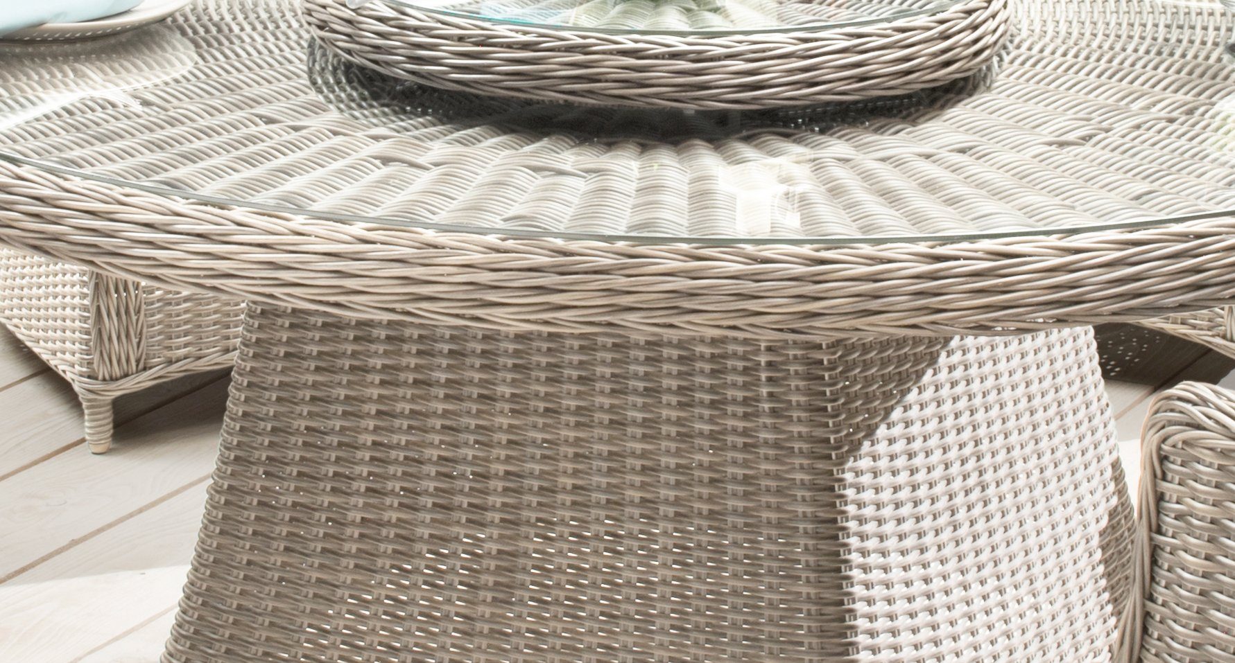 Destiny Tuintafel Luna (ø150x75 cm), aluminium, polyrattan, incl. draaiplateau (set, 2-delig)
