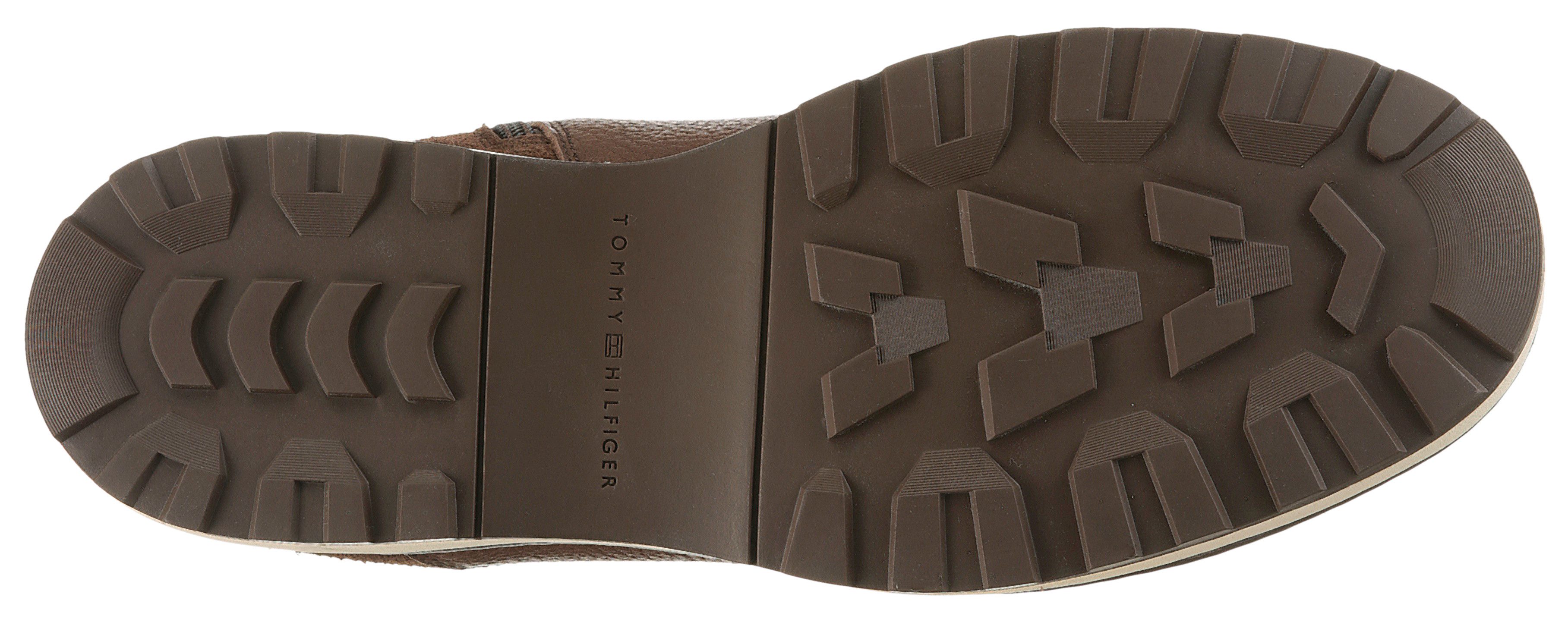 Tommy Hilfiger Veterschoenen CORPORATE W LTH LACE BOOT , veterenkellaars met siernaden en aantreklus