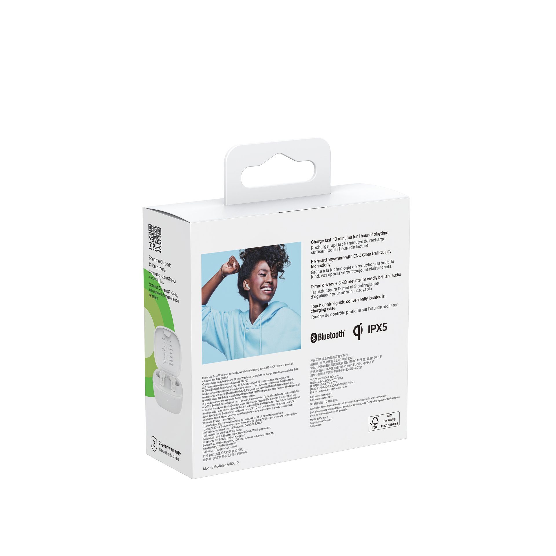 Belkin Draadloze in-ear hoofdtelefoon SOUNDFORM Motion True Wireless koptelefoon