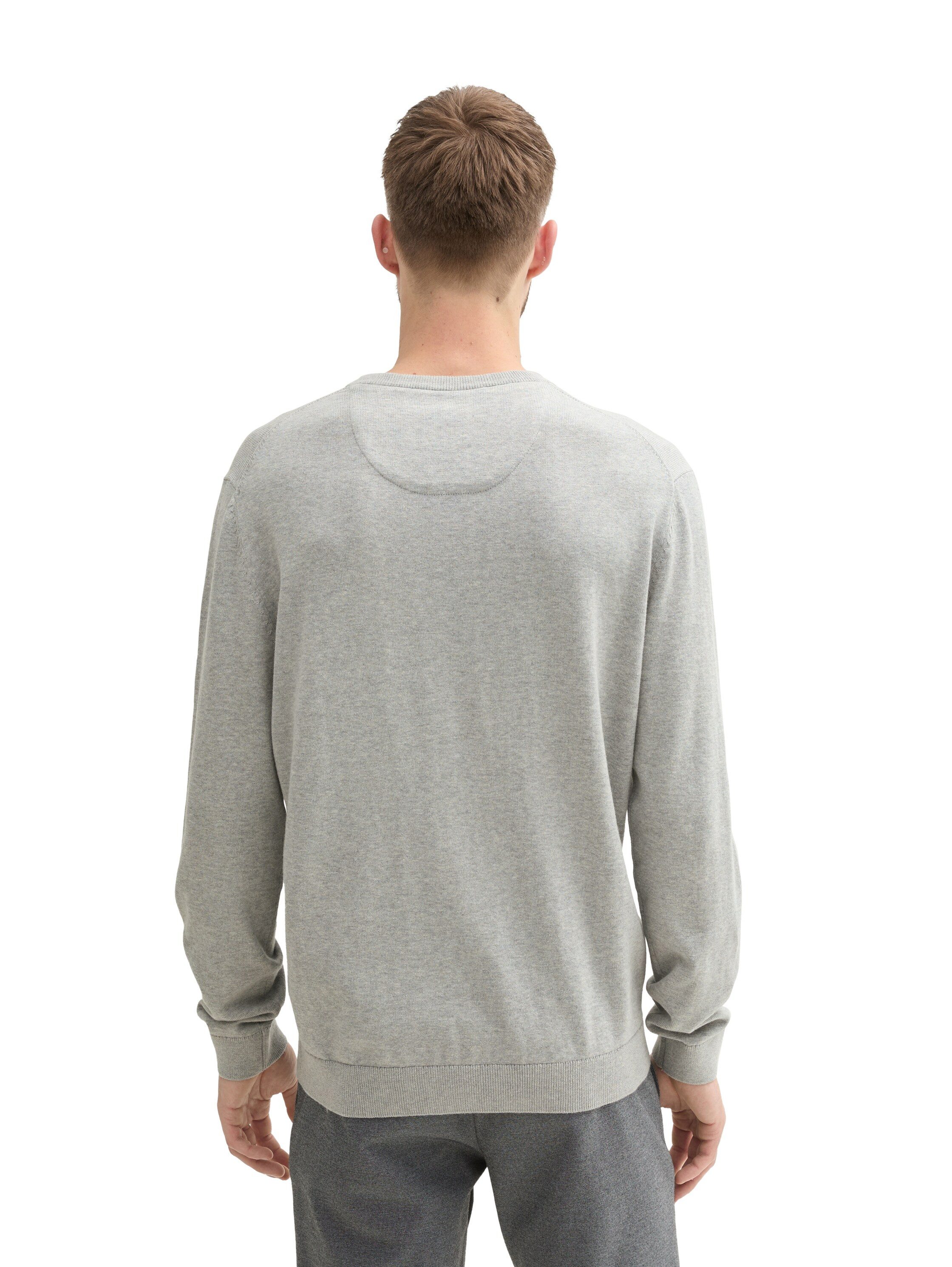 Tom Tailor Trui met ronde hals met geborduurd logo