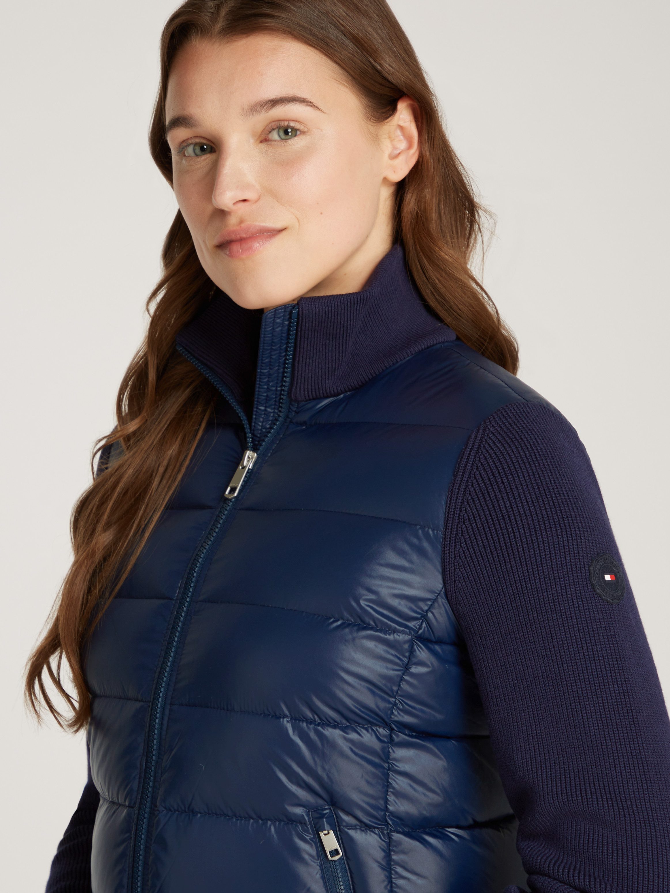 Tommy Hilfiger Gewatteerde jas LW DOWN FEMININE GLOSS KNIT JKT